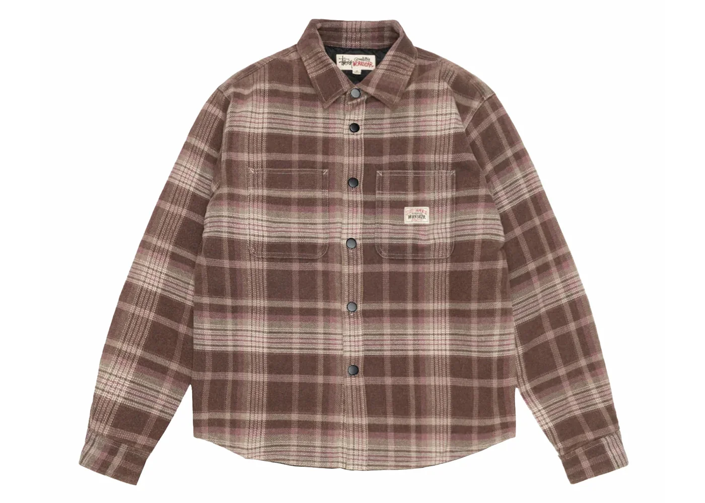 Stussy Heavy Washed Plaid Shirt Brown - 1