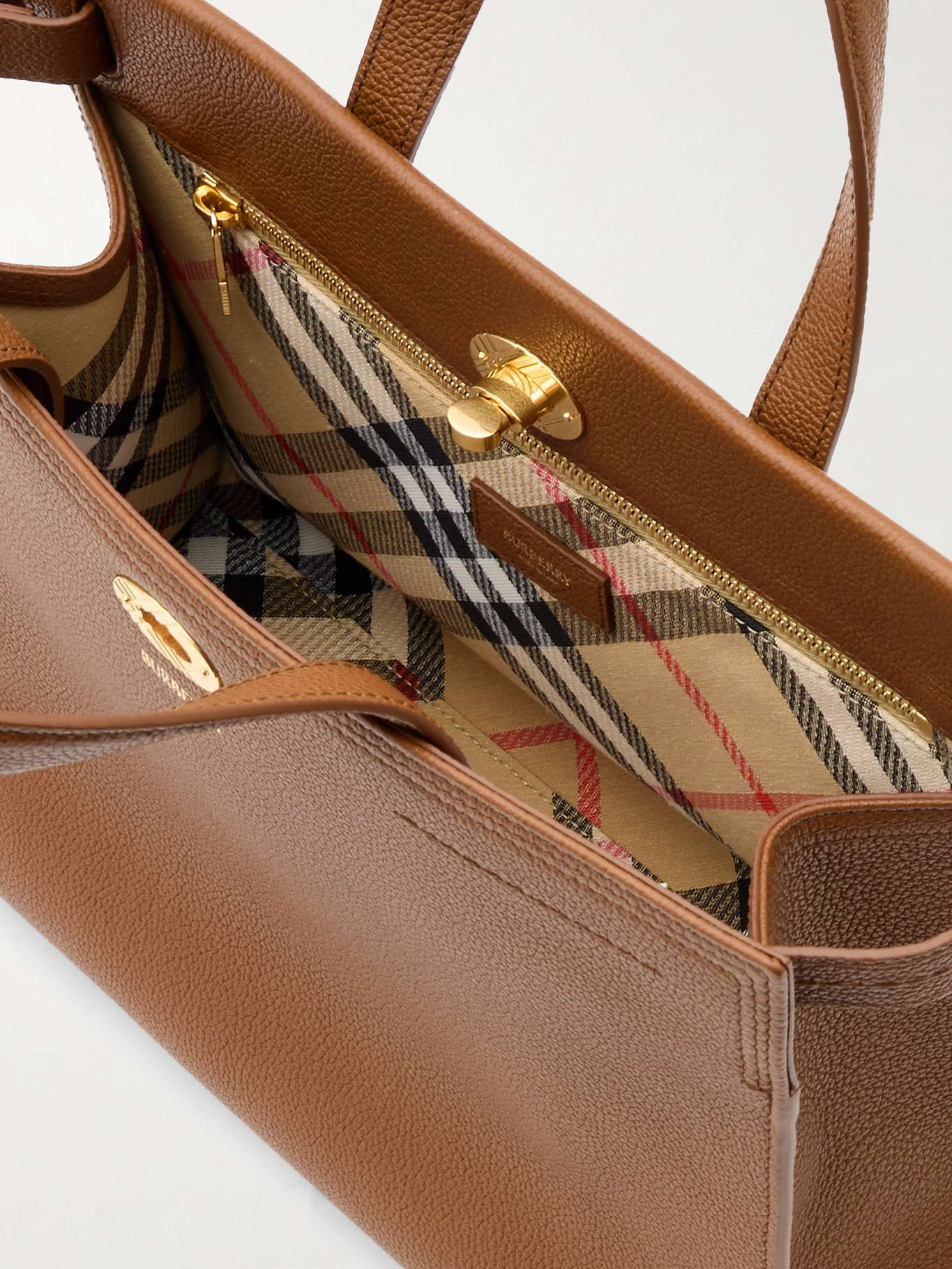 Textured-leather tote Tan - 5