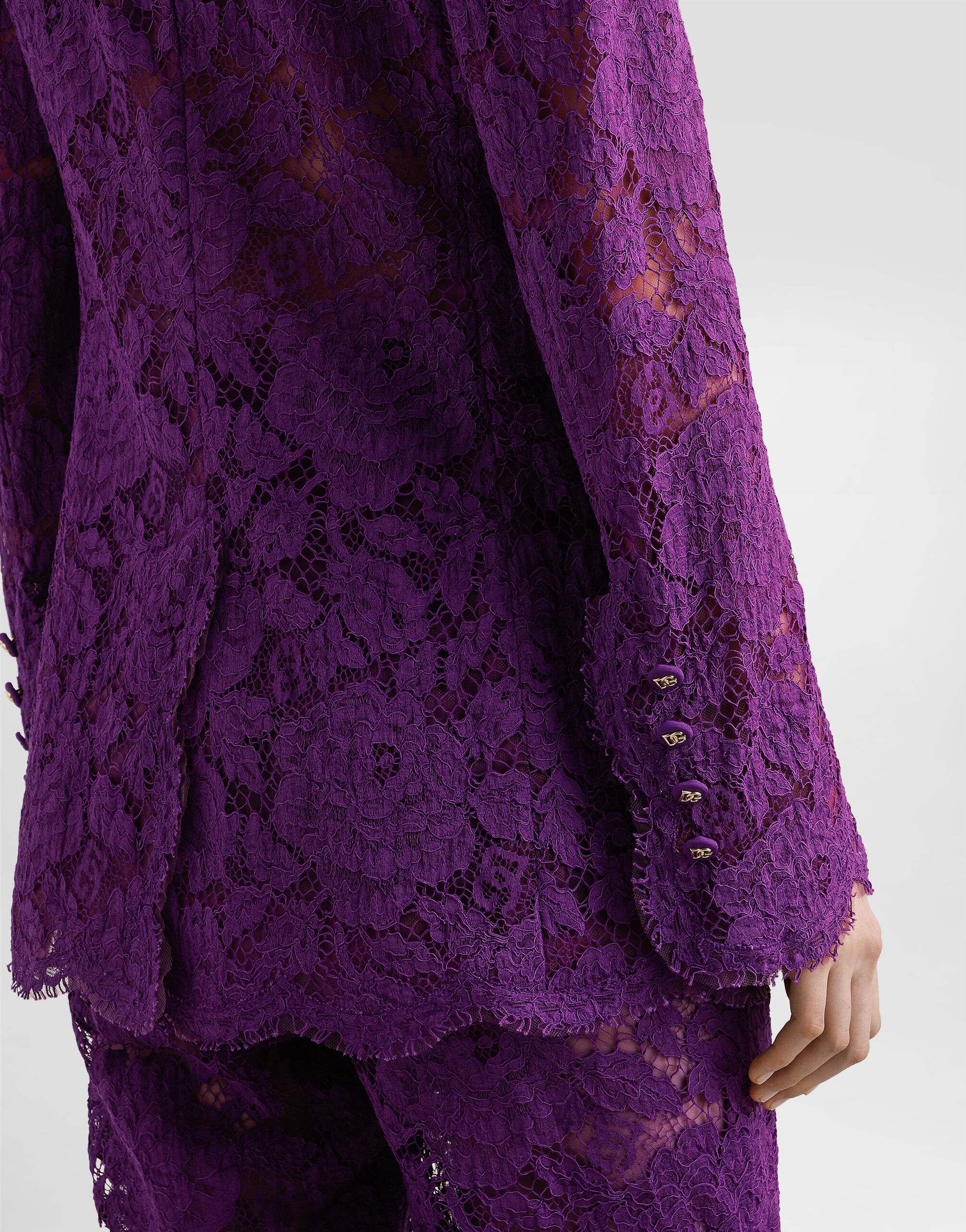 Double-breasted cordonetto floral lace jacket - 3
