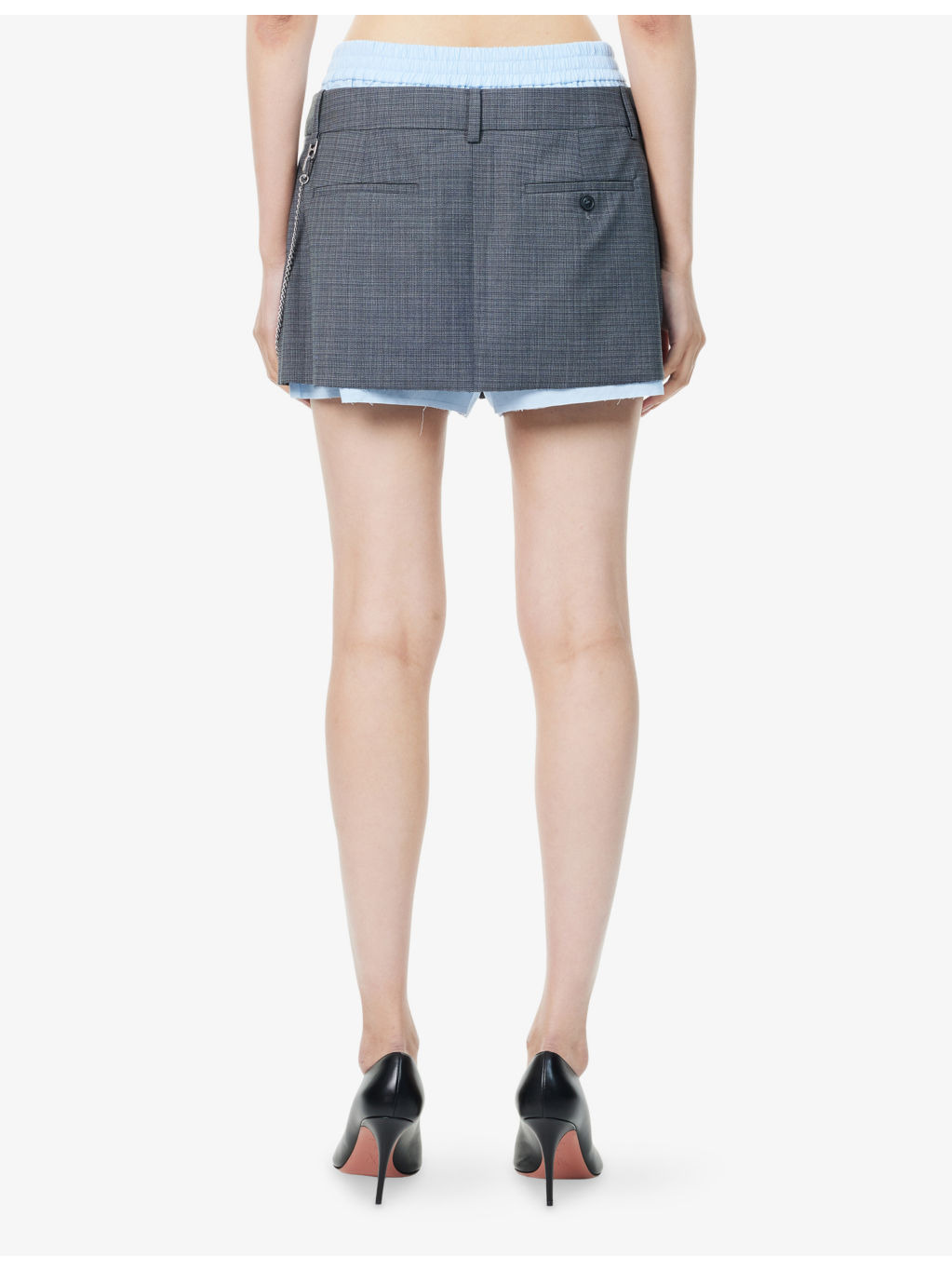 Pre-Styled Pleated Stretch-Wool Blend Skort - 4