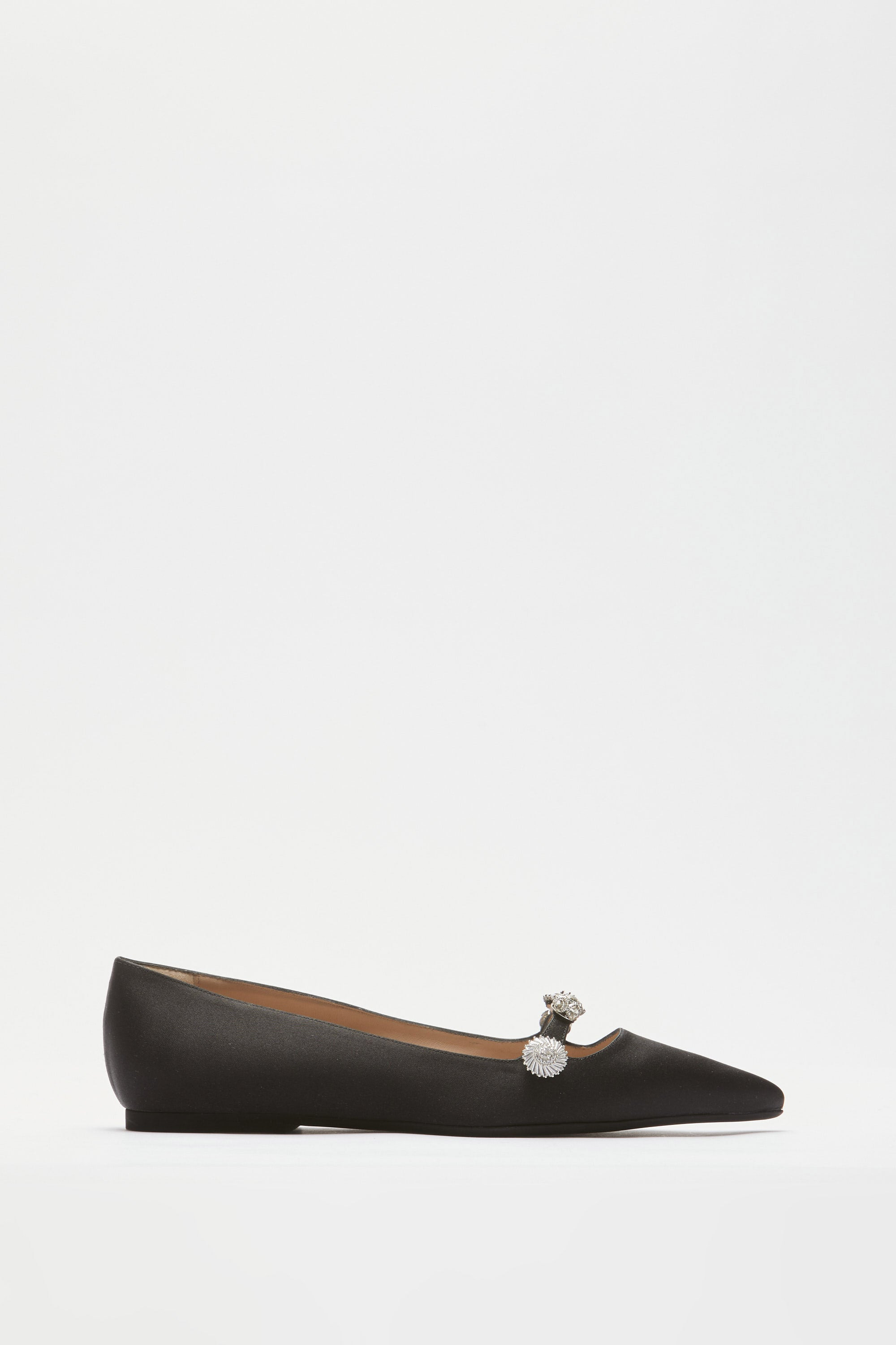 SATIN BALLERINA WITH JEWEL DETAILS - 3