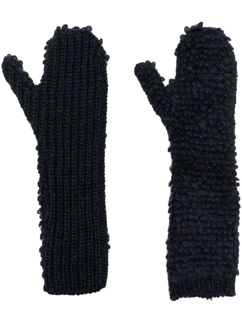 knitted slip-on gloves - 1