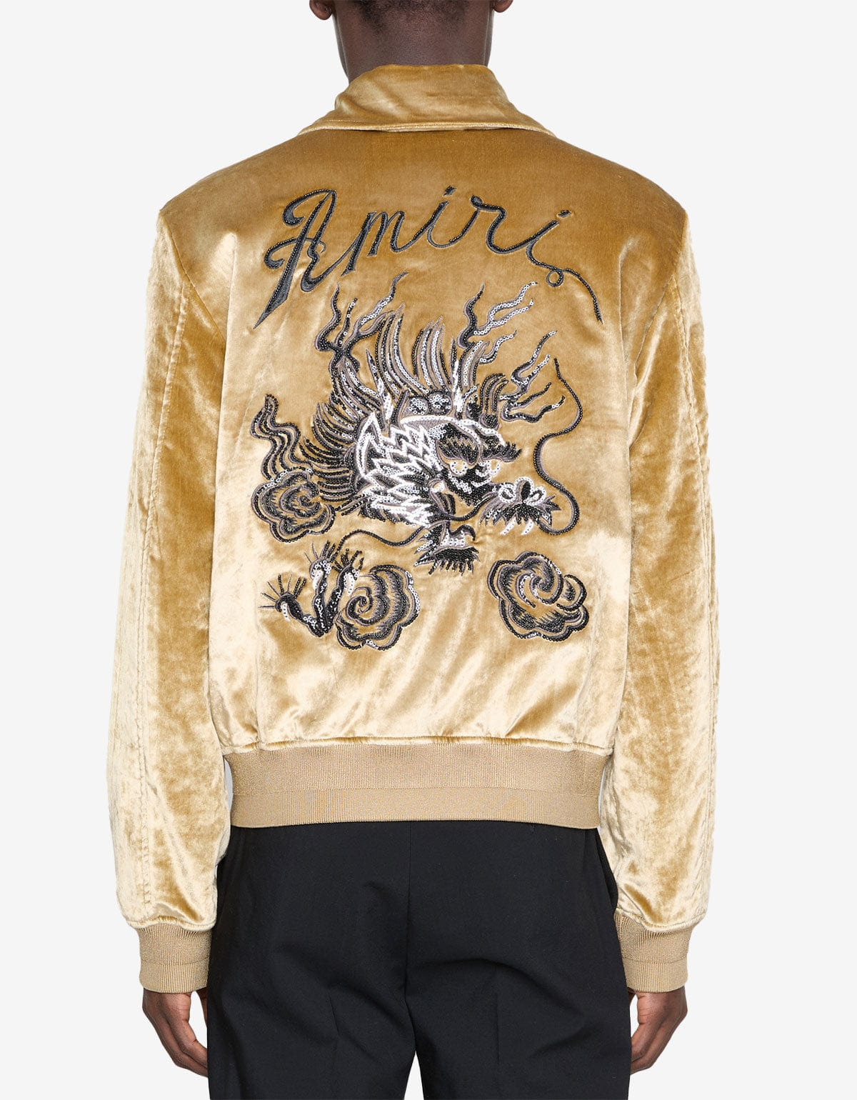 Amiri Gold Dragon Velvet Bomber - 2