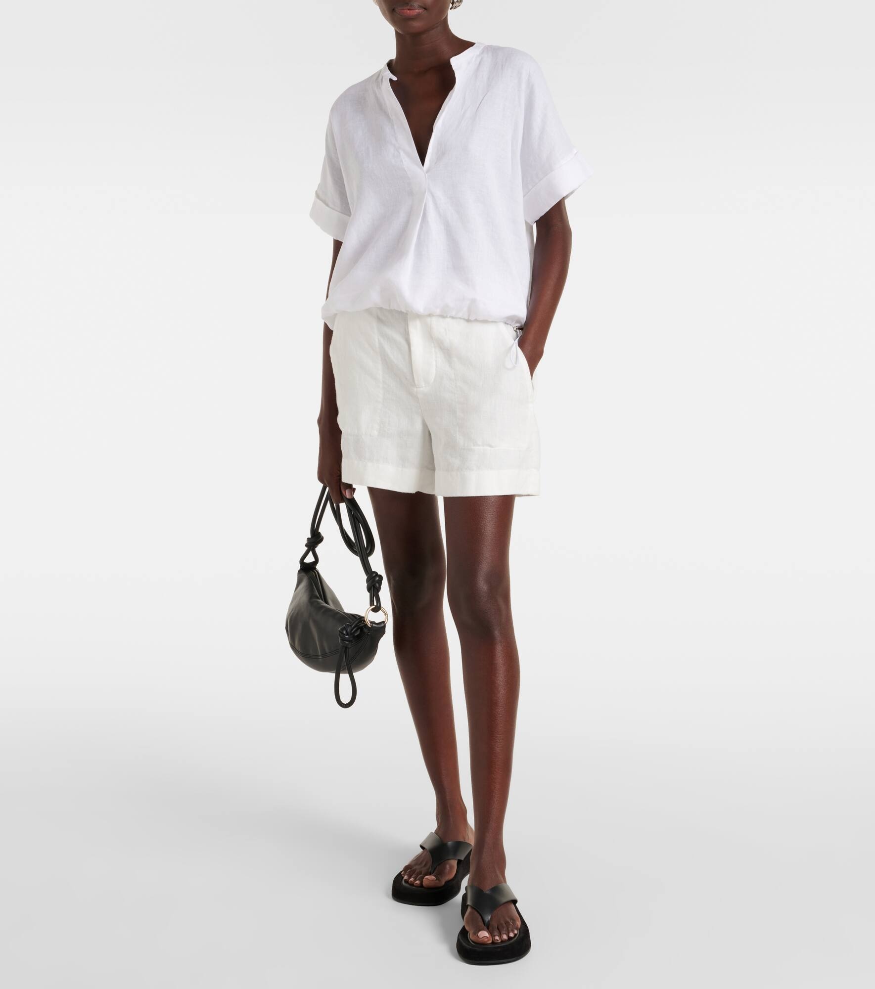Gathered linen blouse - 2