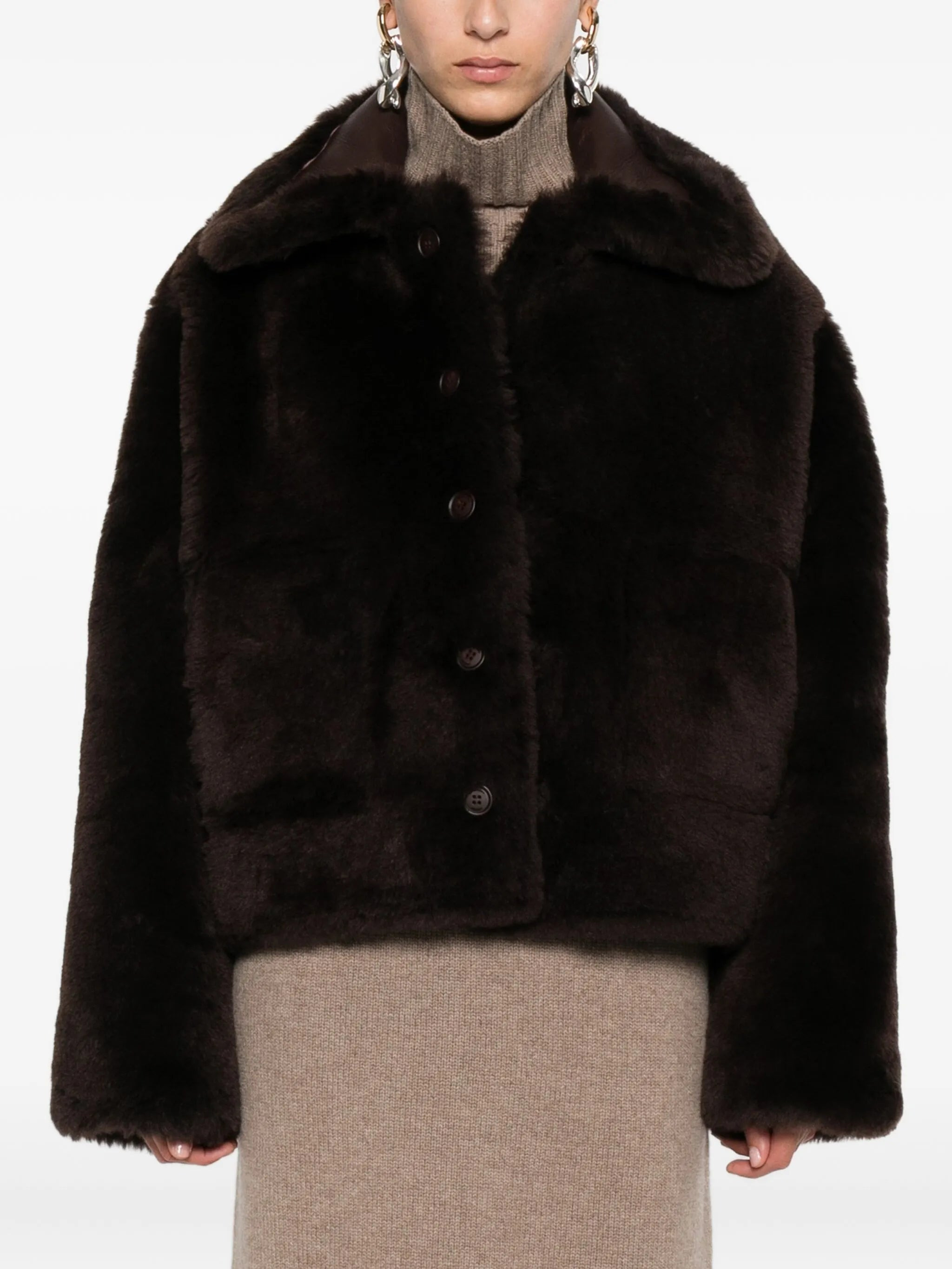 David Koma Fur-trimmed Leather Jacket - 4