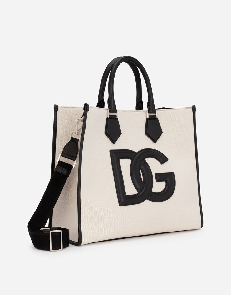 Canvas shopper with calfskin nappa details - 3