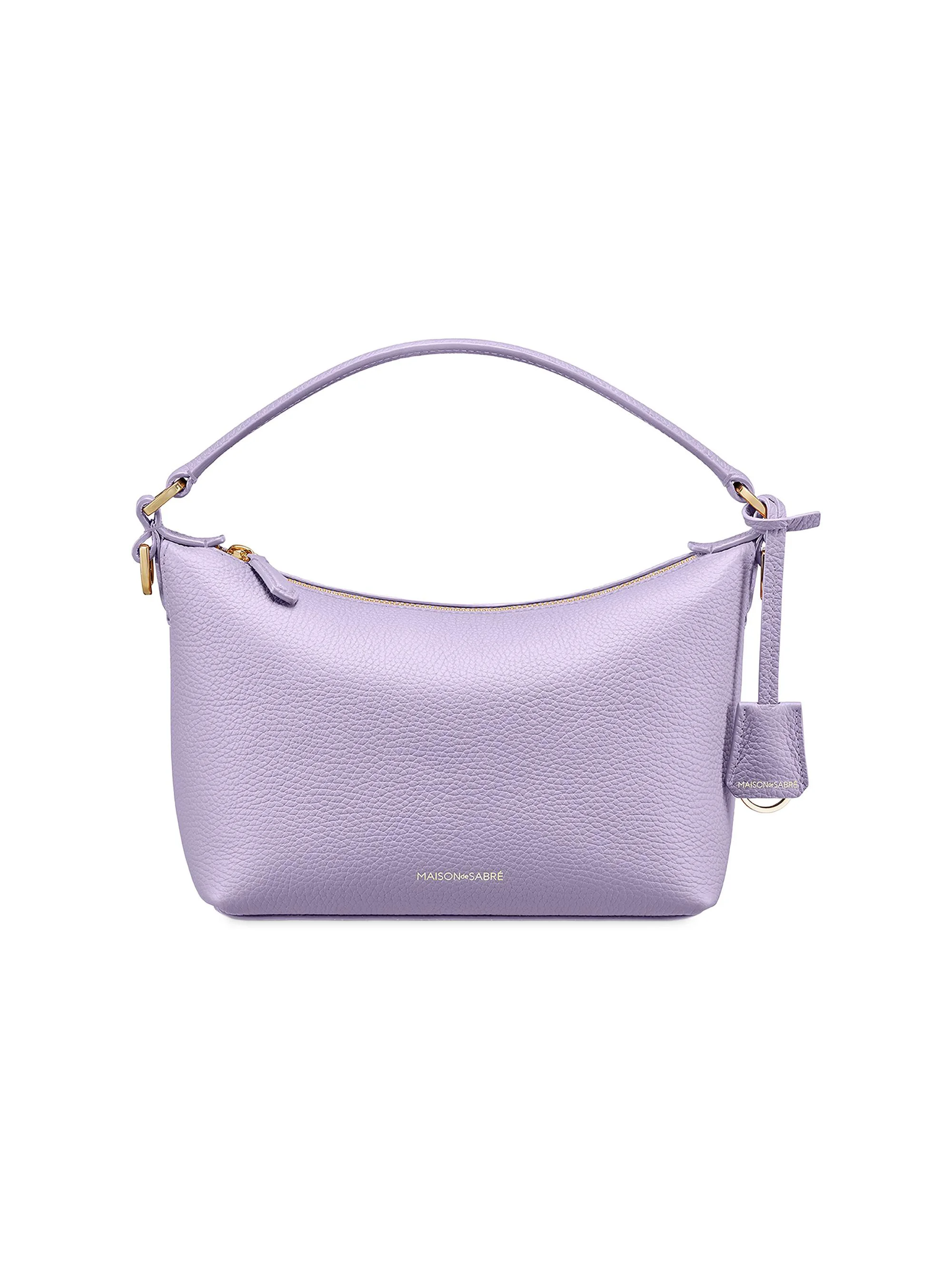 Women's Small Leather Soft Hobo Bag - Lavender Purple - 1
