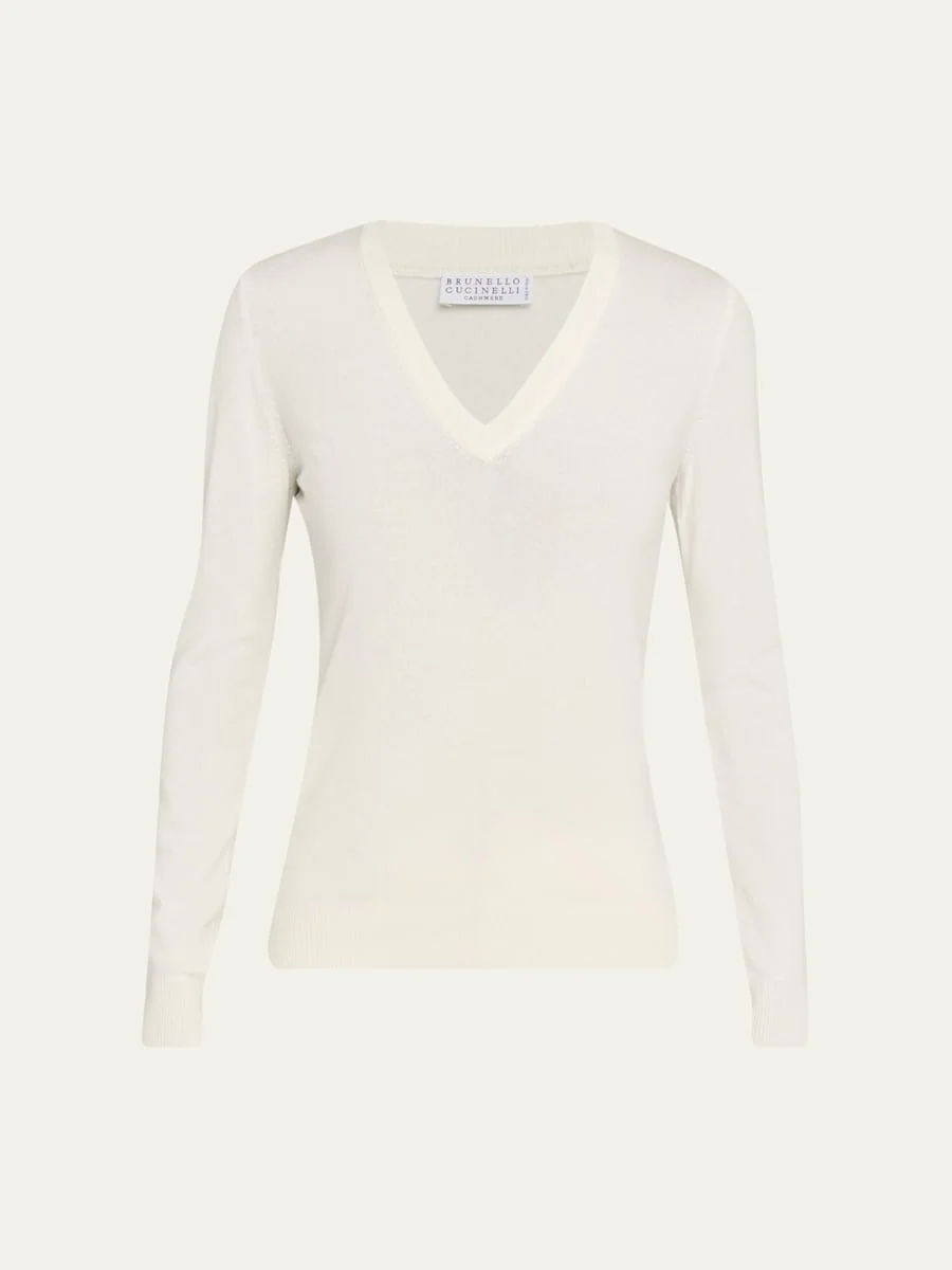V-Neck Cashmere Sweater - 1