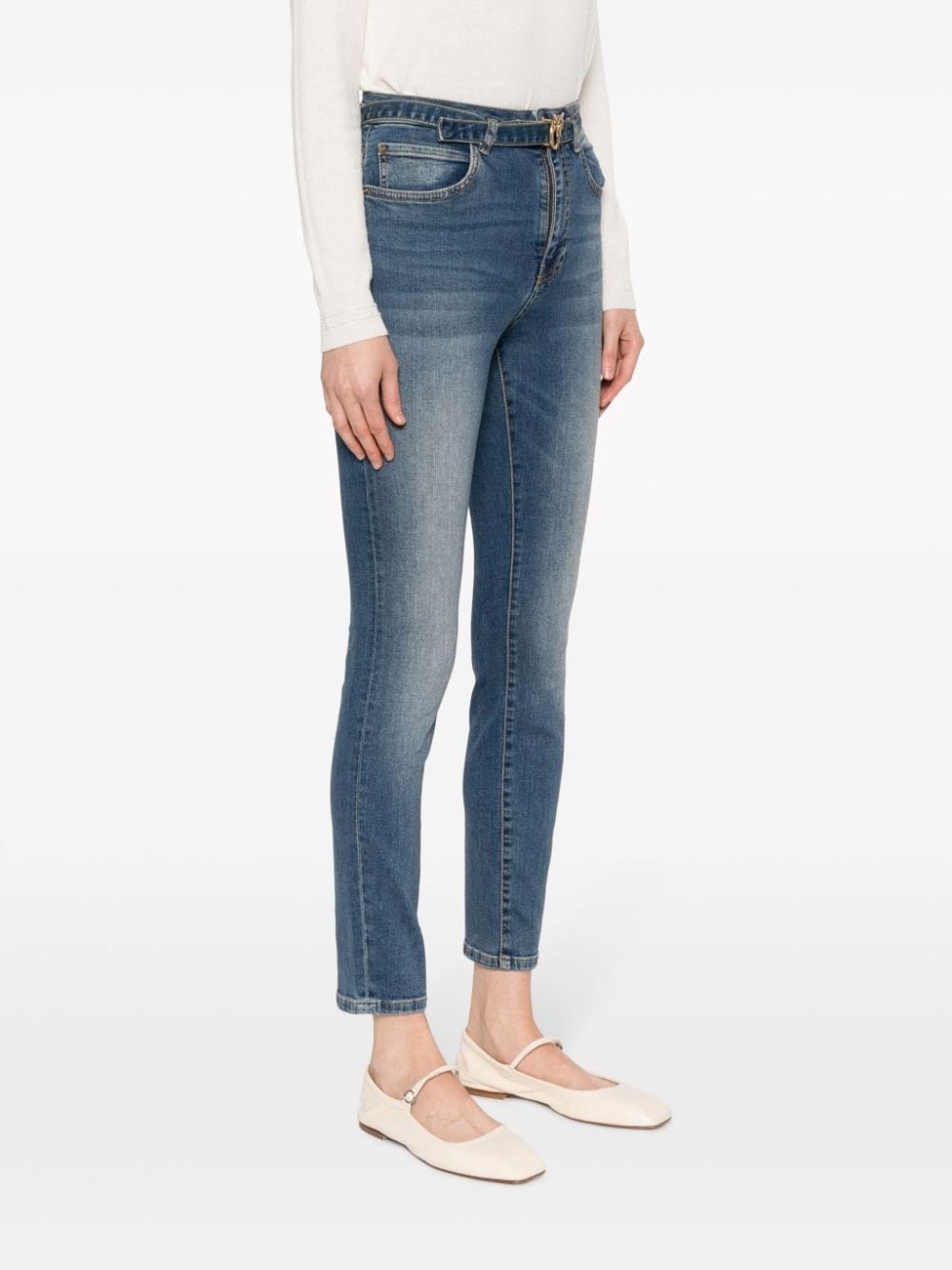 skinny-cut belted jeans - 3