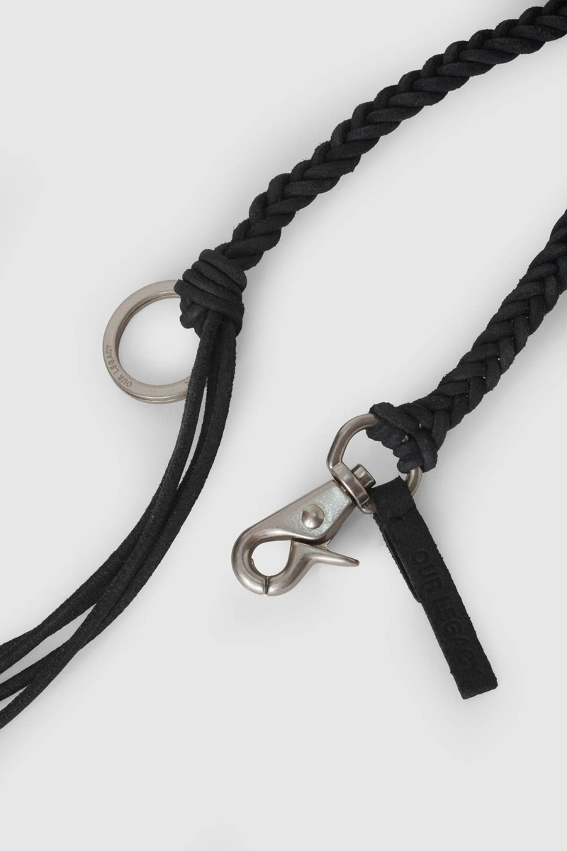 Our Legacy Braided Ladon Black Leather outlook