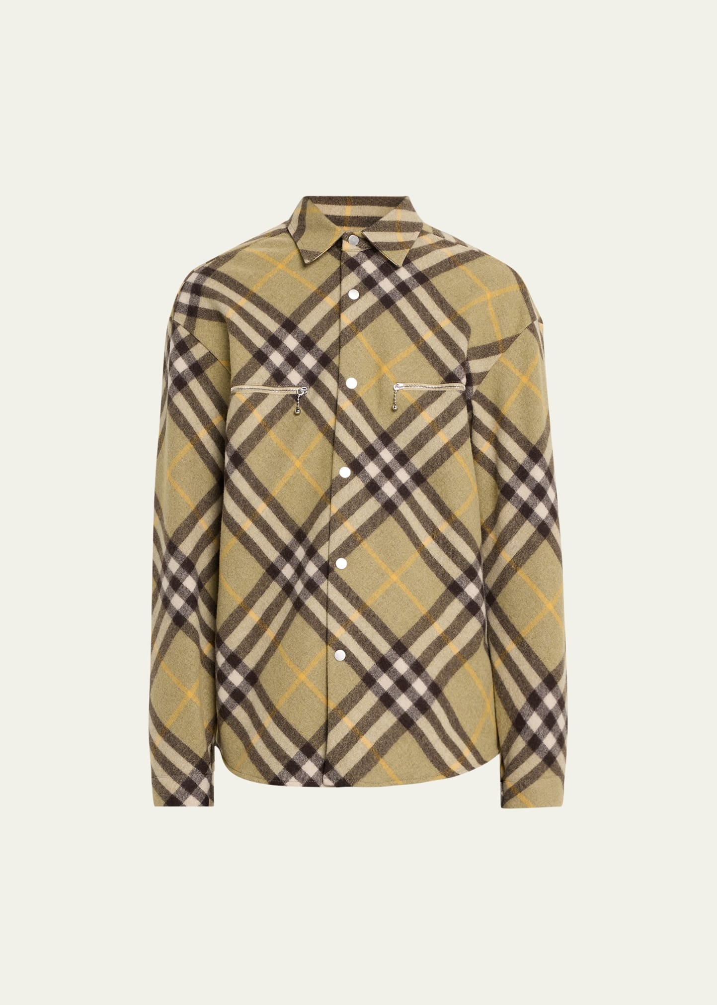 Men's Check Overshirt with Zip Pockets - 1