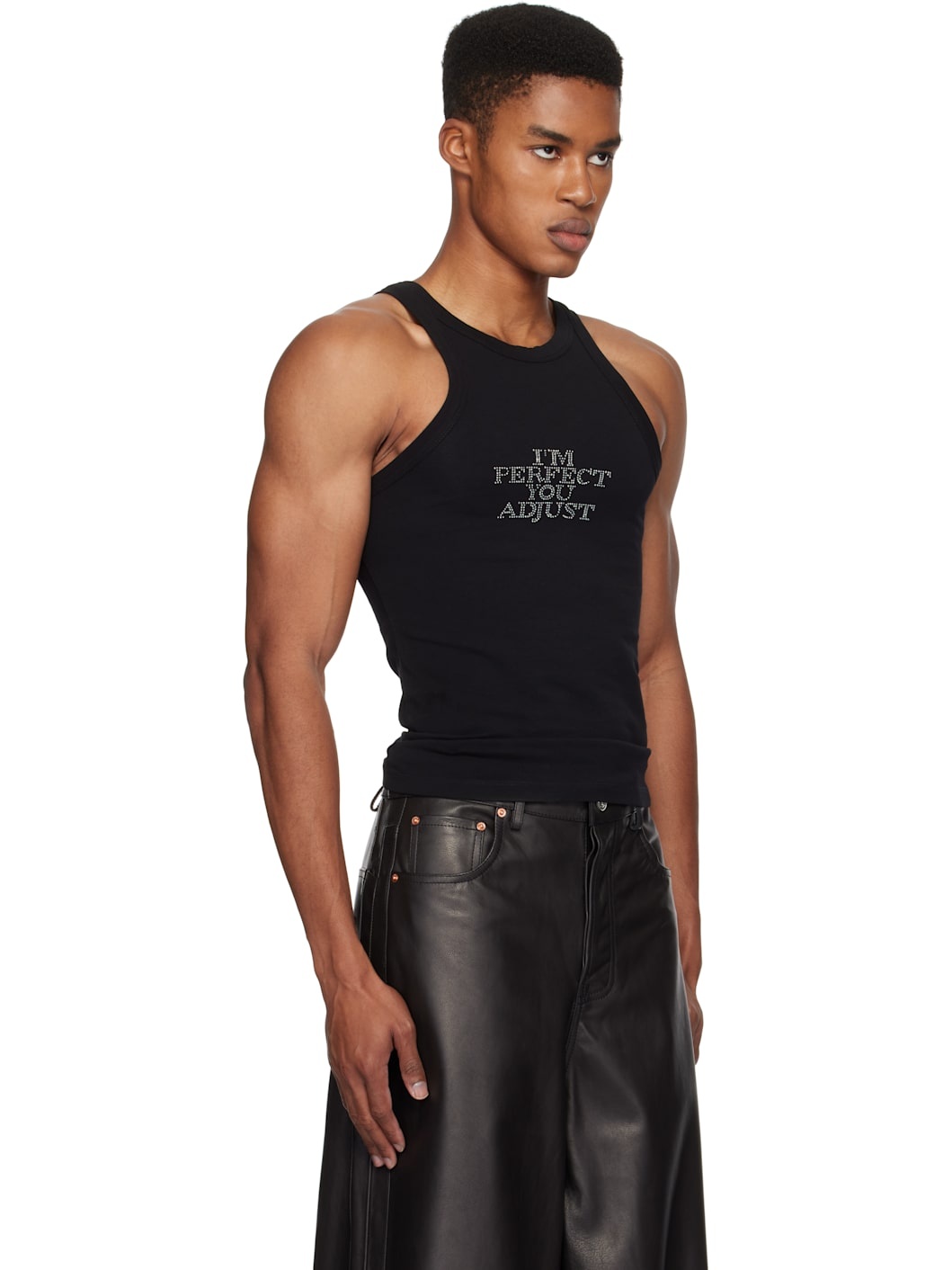 Black 'I'm Perfect You Adjust' Tank Top - 2