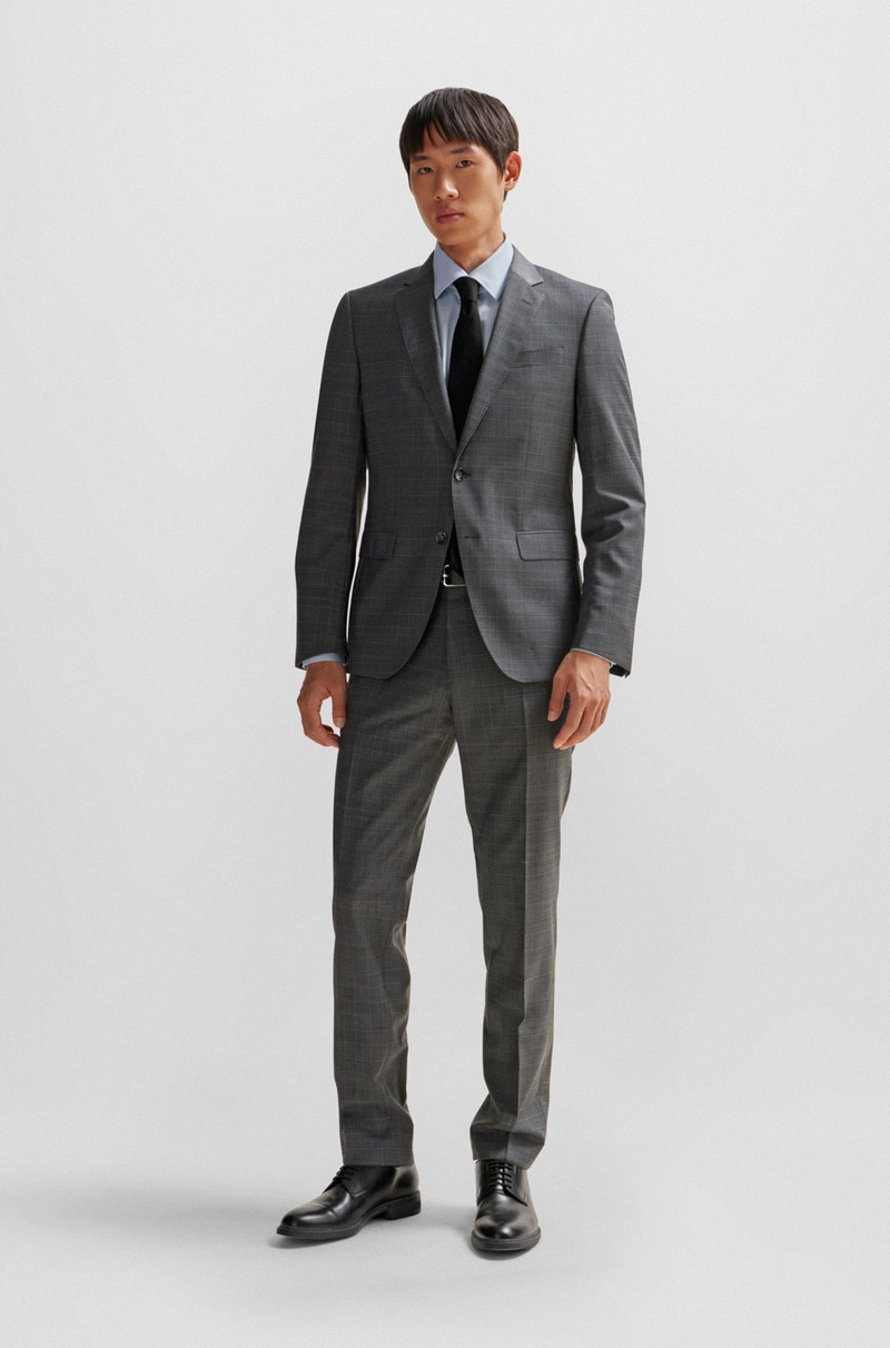 SLIM-FIT SUIT IN CHECKED STRETCH WOOL 1