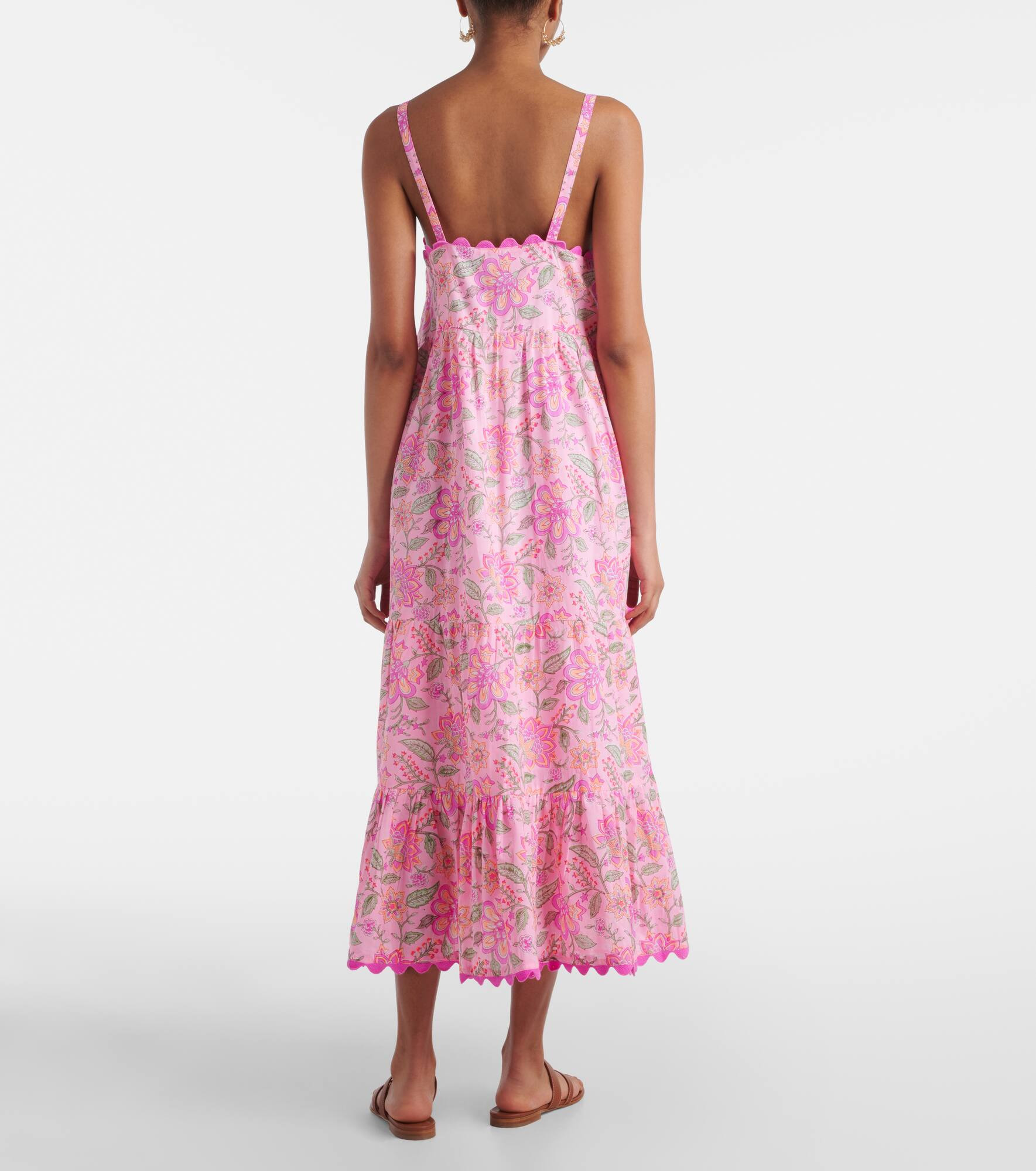 Floral printed cotton maxi dress - 3