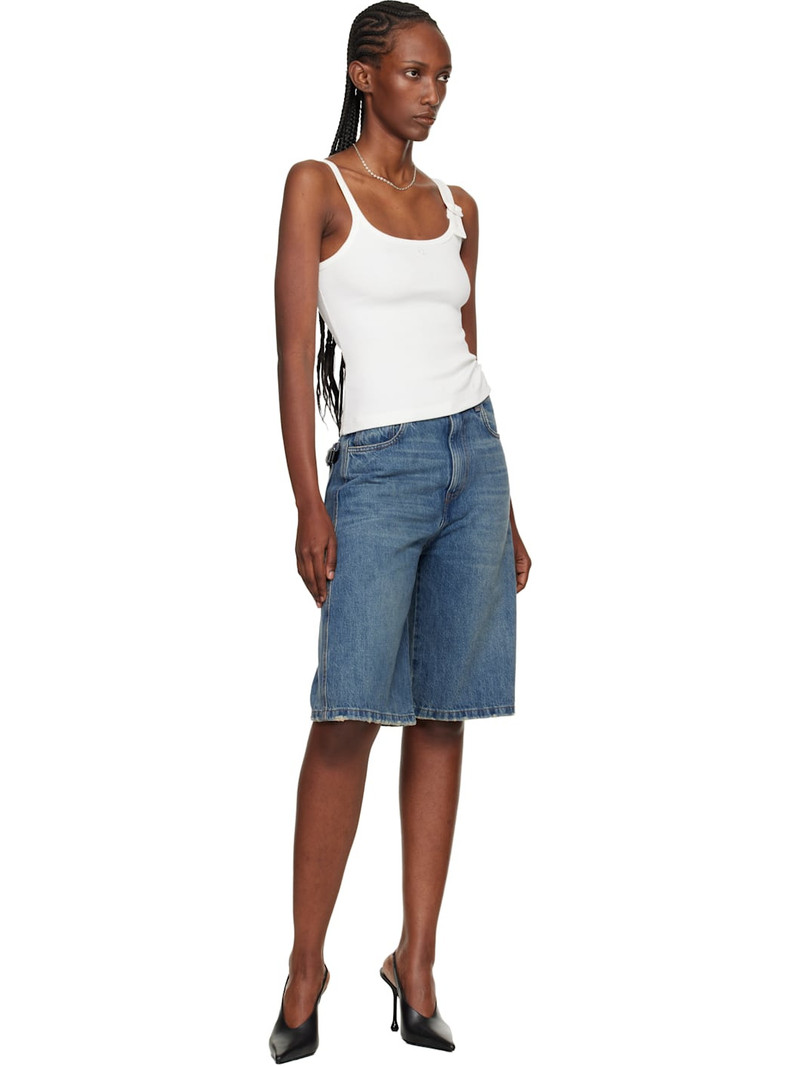 courrèges White Buckle 90's Rib Tank Top outlook