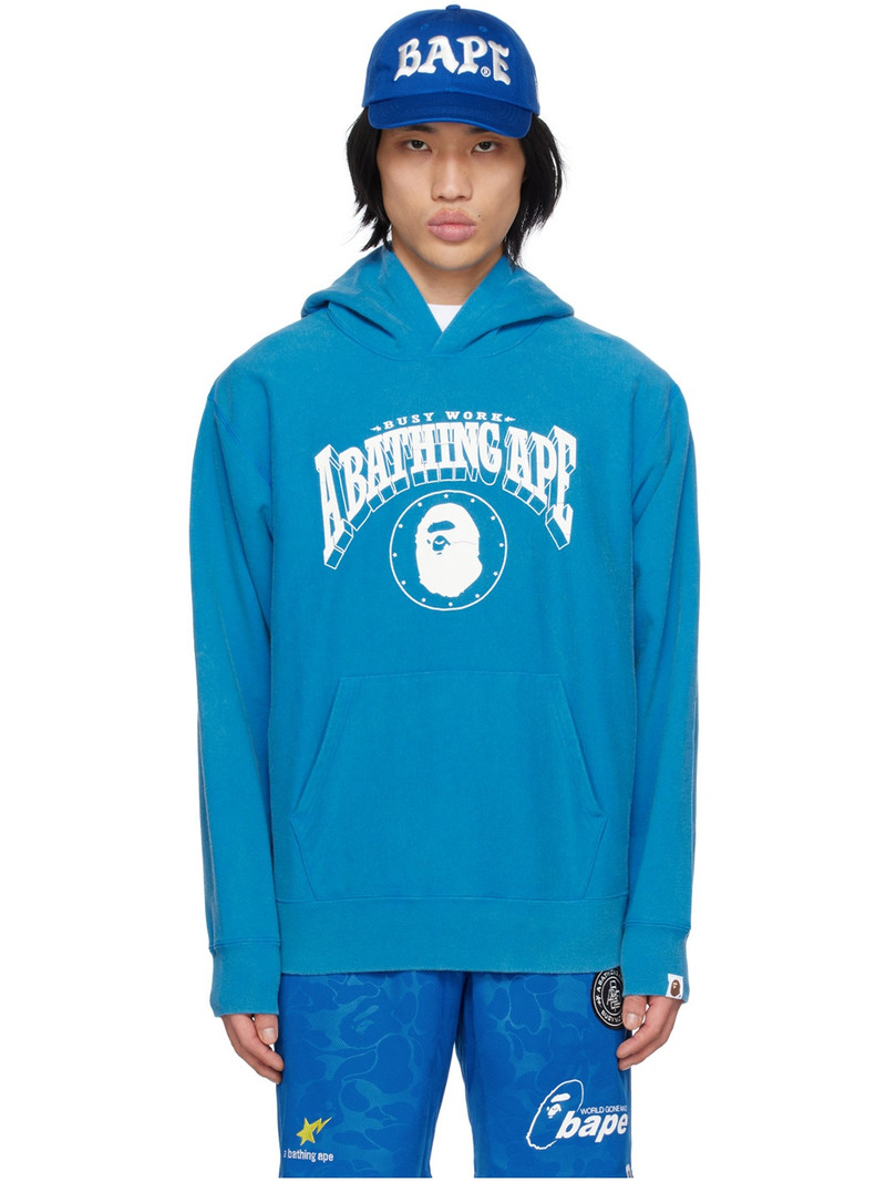 파란 세척된 Hoodie - 1