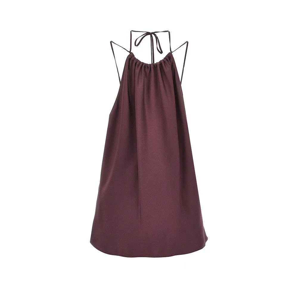 SATIN HALTER NECK TOP - 1