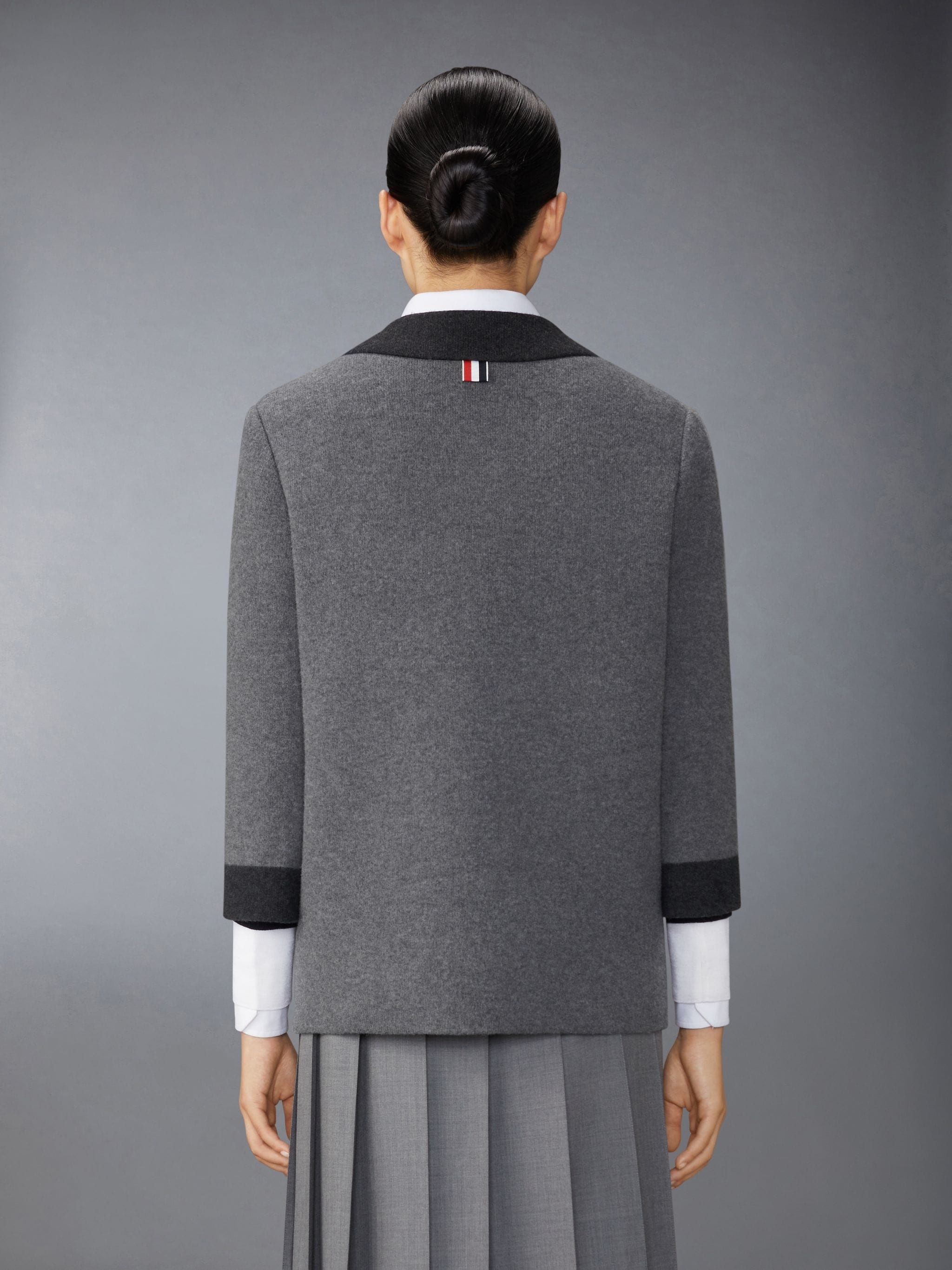 Boiled Merino Wool Double Face Stitch Cardigan Coat - 2