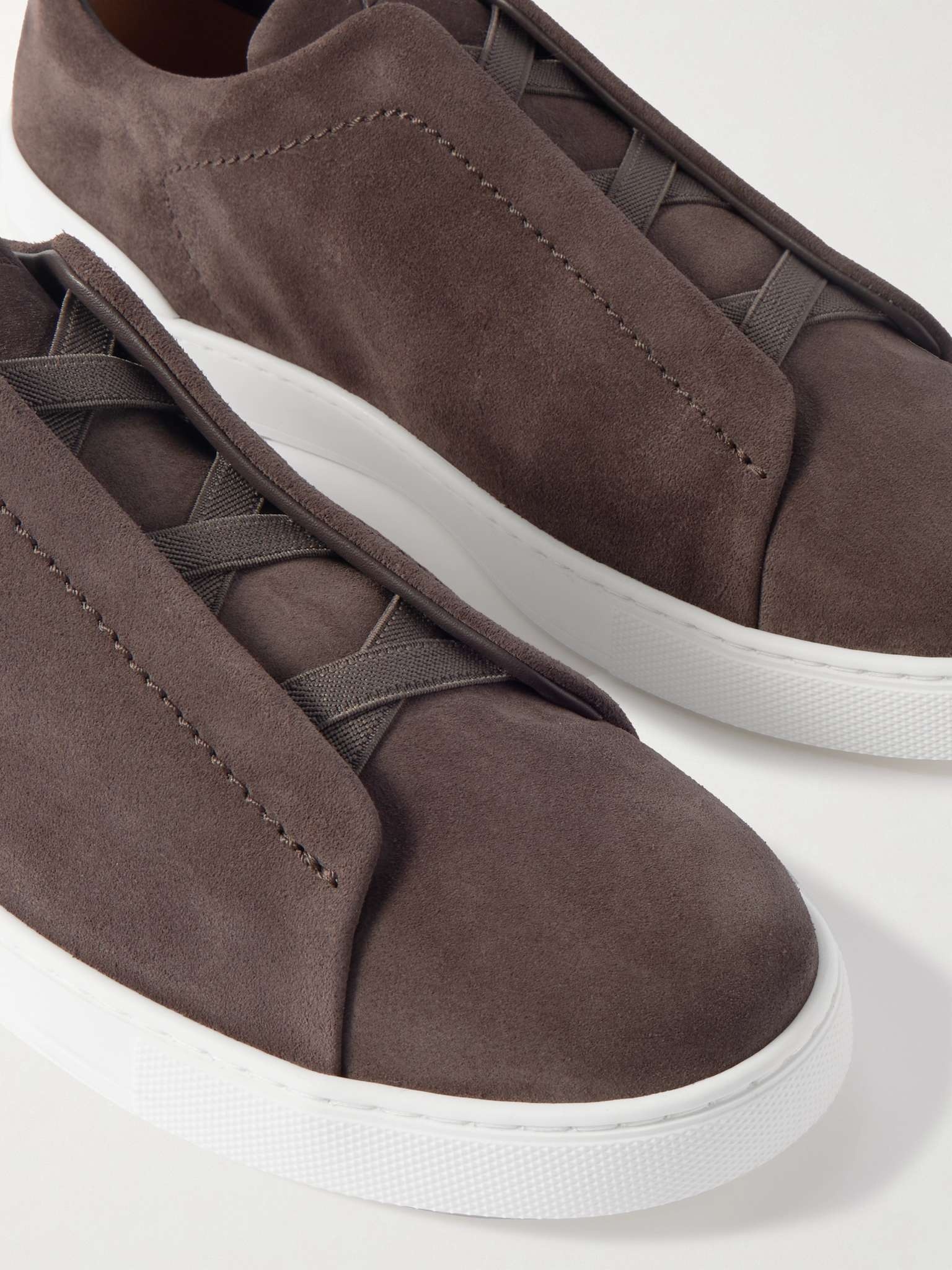 Triple Stitch Suede Sneakers - 5