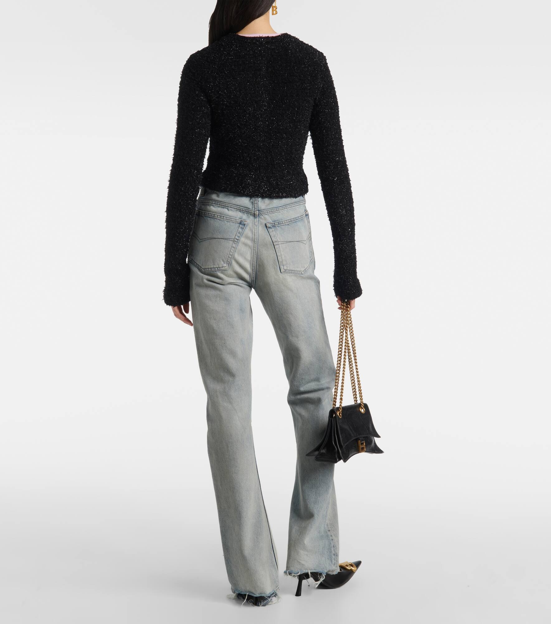 Cropped cotton-blend tweed cardigan - 3