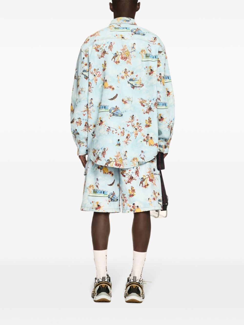 fresco-print shorts - 4