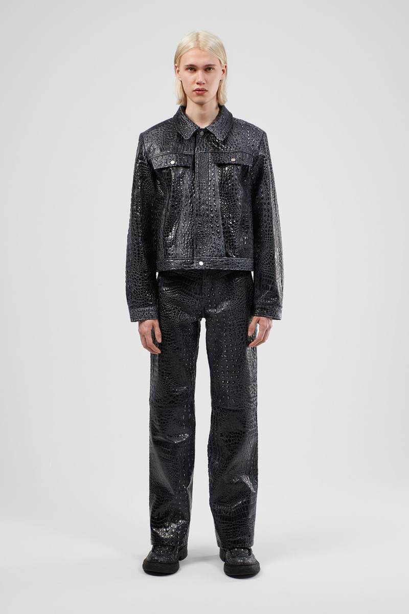 CAMPERLAB Dark Gray Leather Trousers outlook