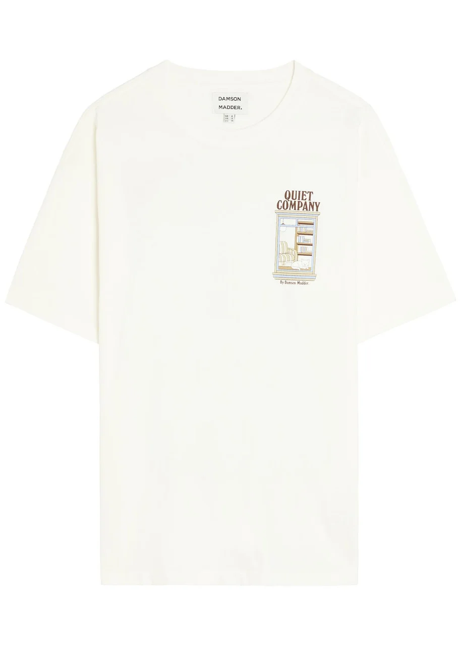 Damson Madder Quiet Company Printed Cotton T-shirt - 1