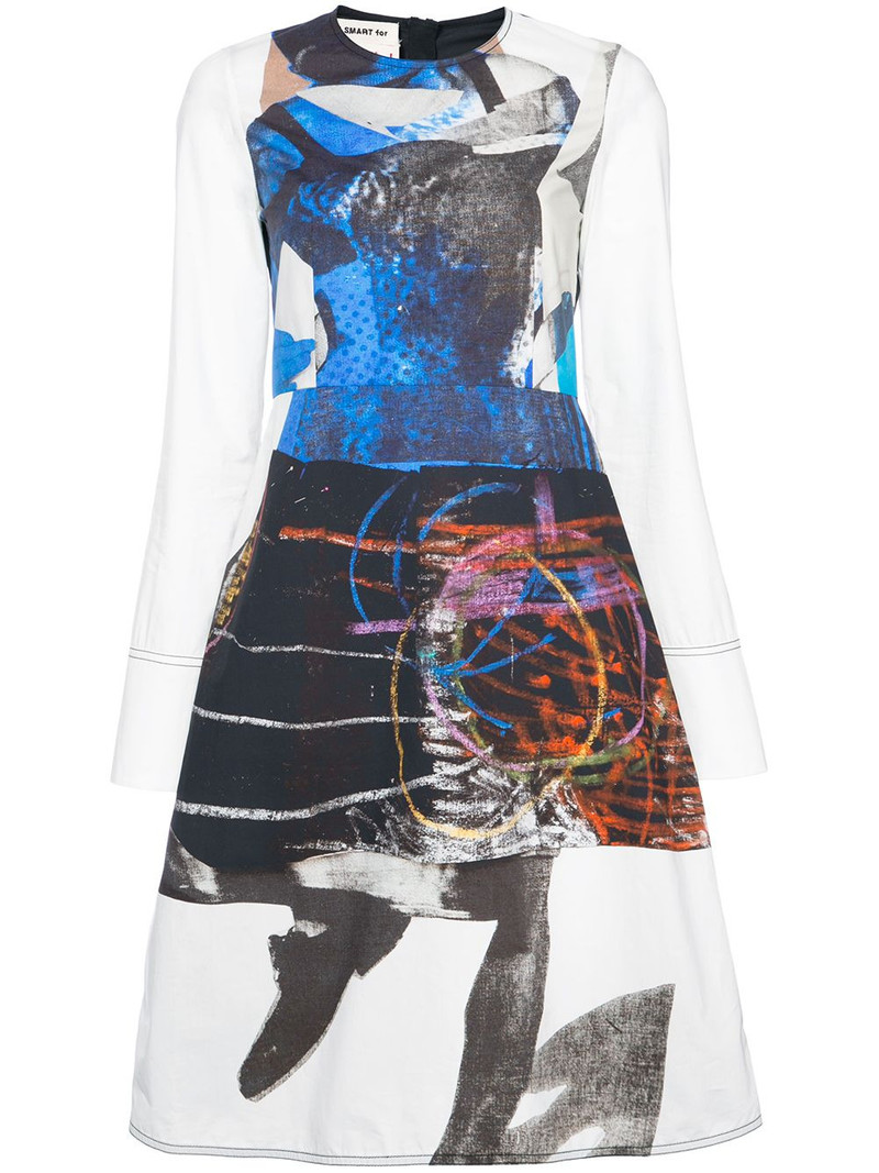 Abstract print skater dress 1