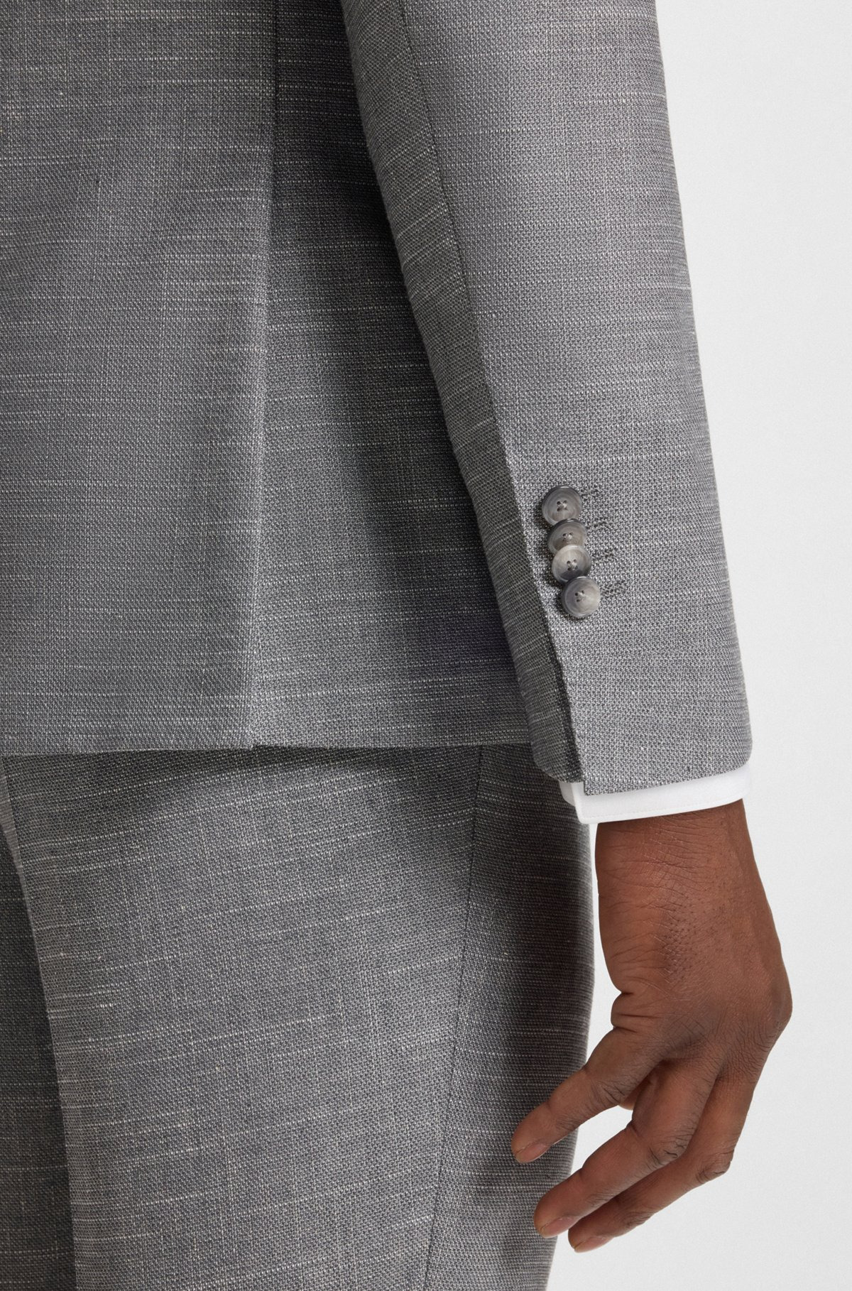 SLIM-FIT SUIT JACKET IN PATTERNED STRETCH FABRIC - 6