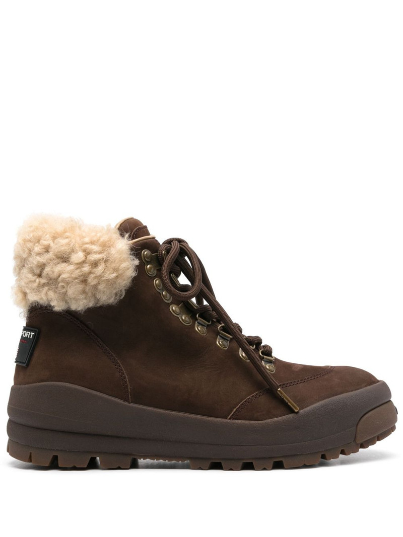 shearling-trim hiking boots 1