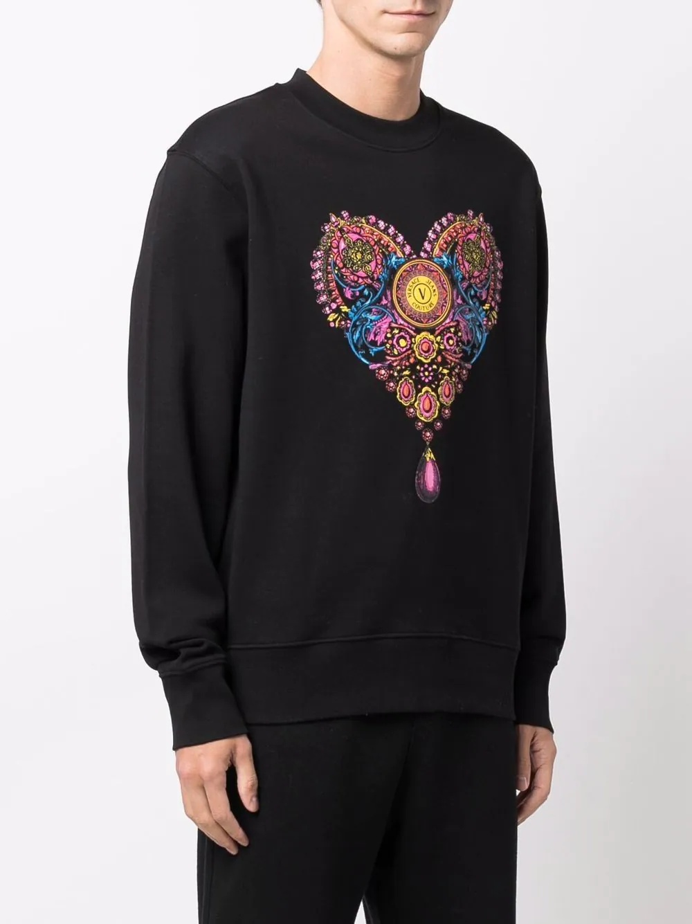 heart print sweatshirt - 3