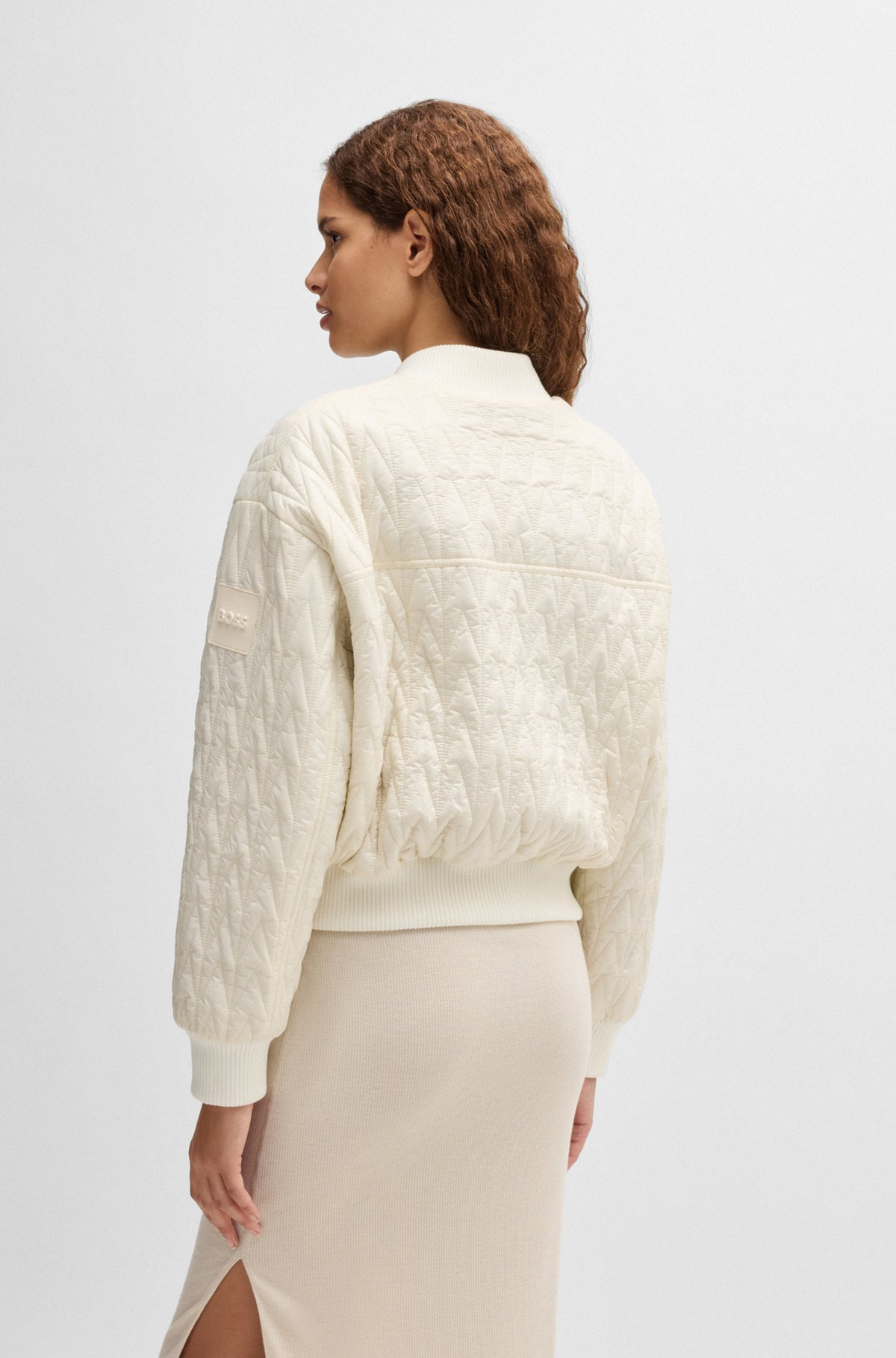 WATER-REPELLENT BOMBER JACKET WITH PATTERNED QUILTING - 4