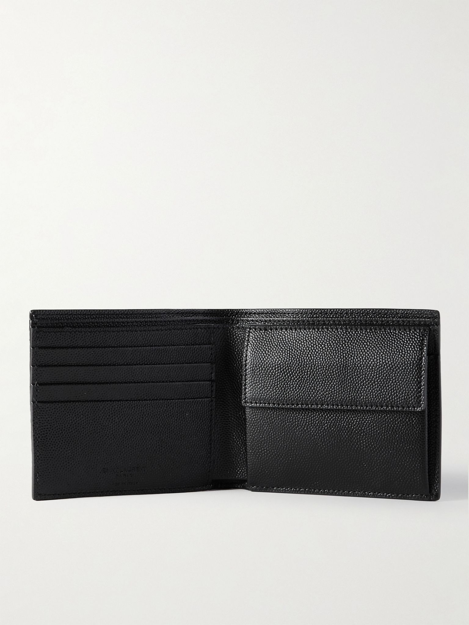 Pebble-Grain Leather Billfold Wallet Black - 4