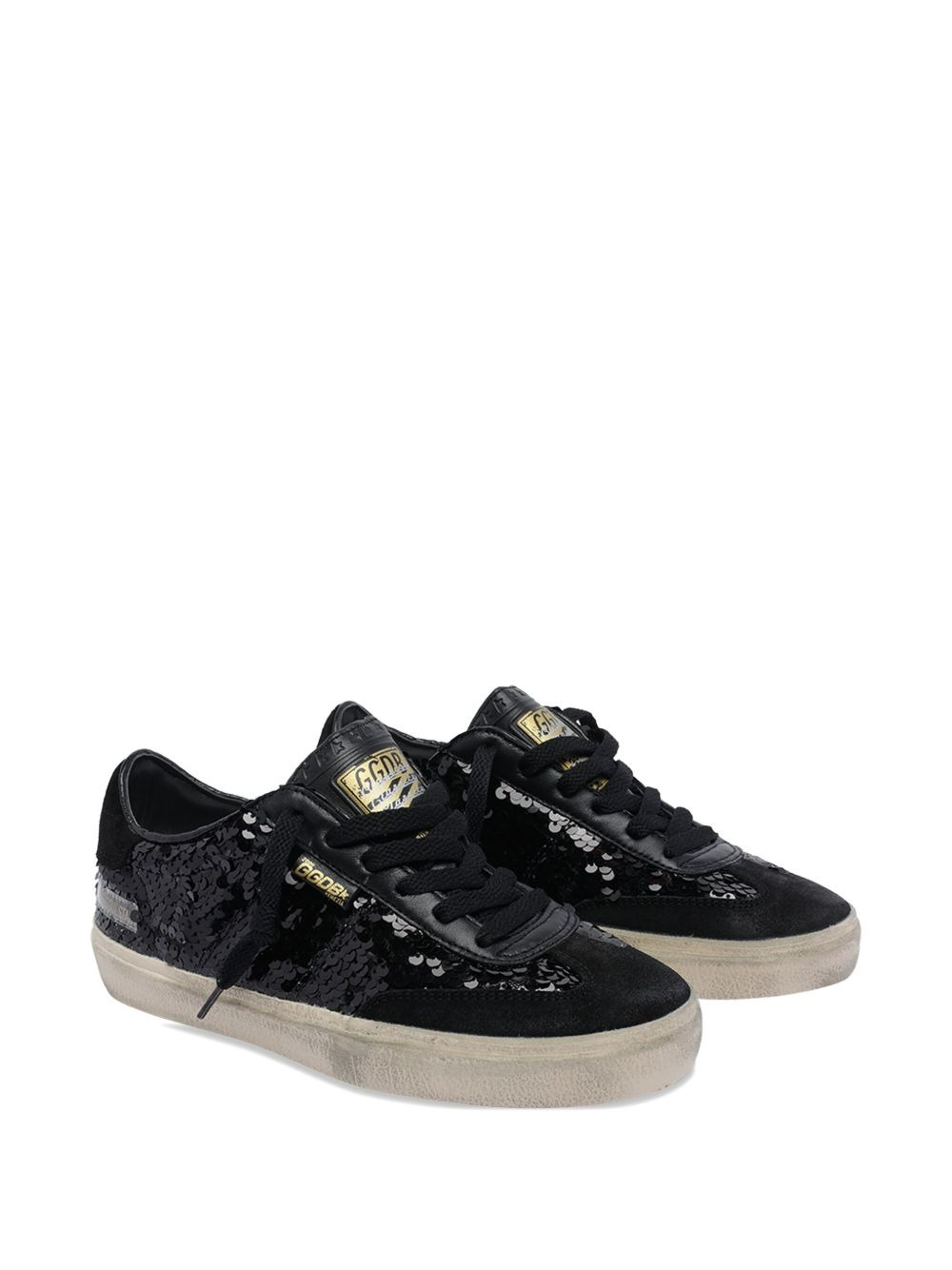 sequin-embellished round-toe sneakers - 2