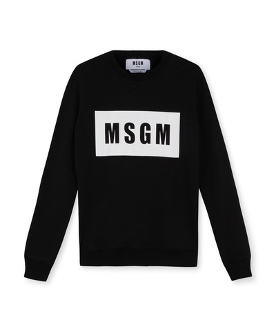 MSGM Solid colour cotton sweatshirt with a box logo outlook
