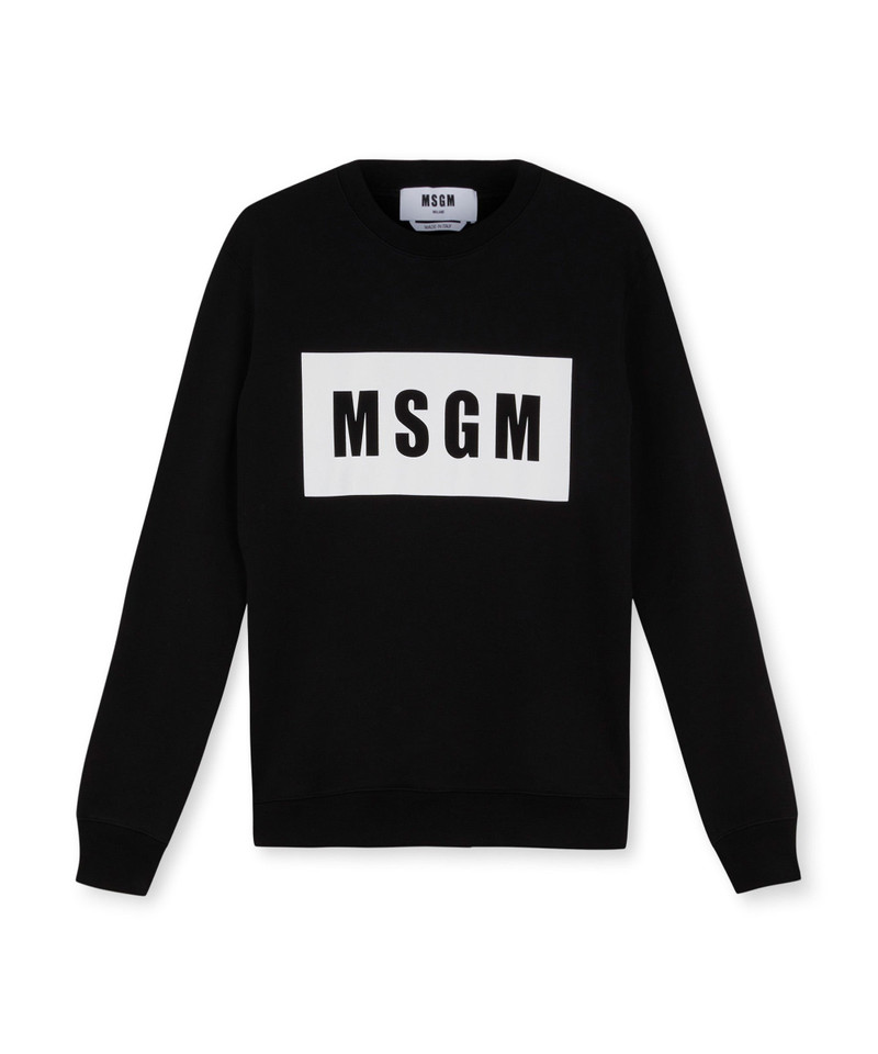 MSGM Solid colour cotton sweatshirt with a box logo outlook