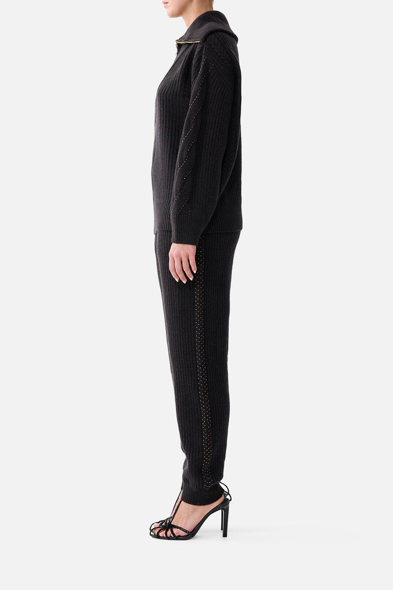 HALF ZIP KNIT SWEATER NIGHT GARDEN 4