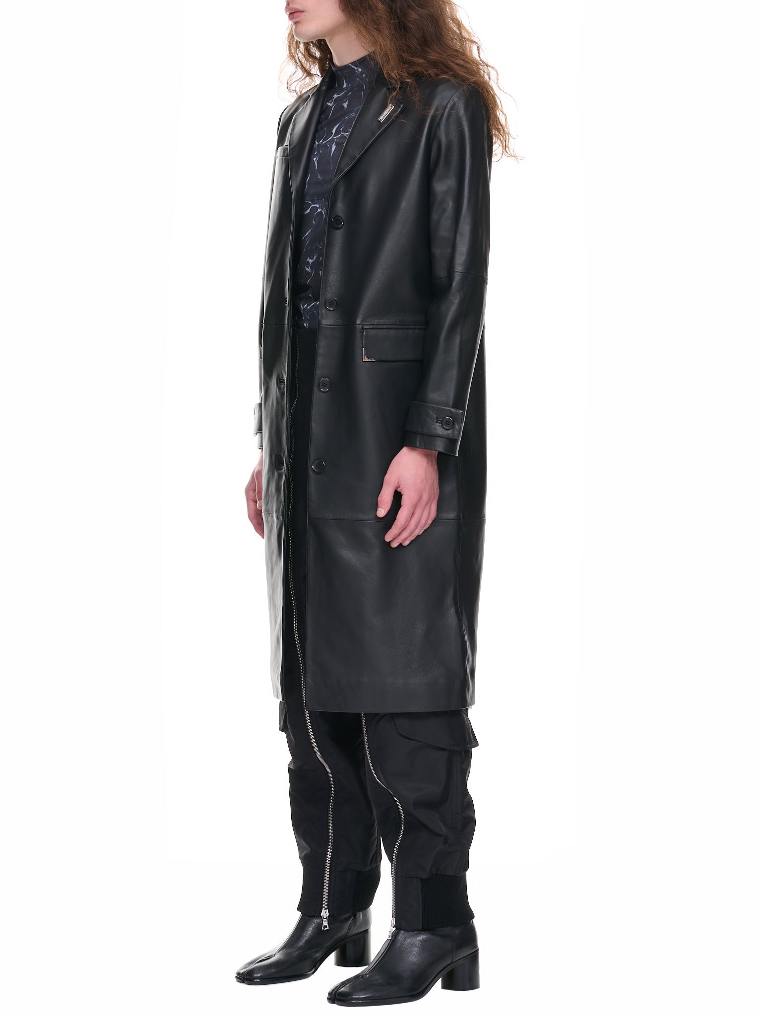 Leather Single-Breasted Coat - 2