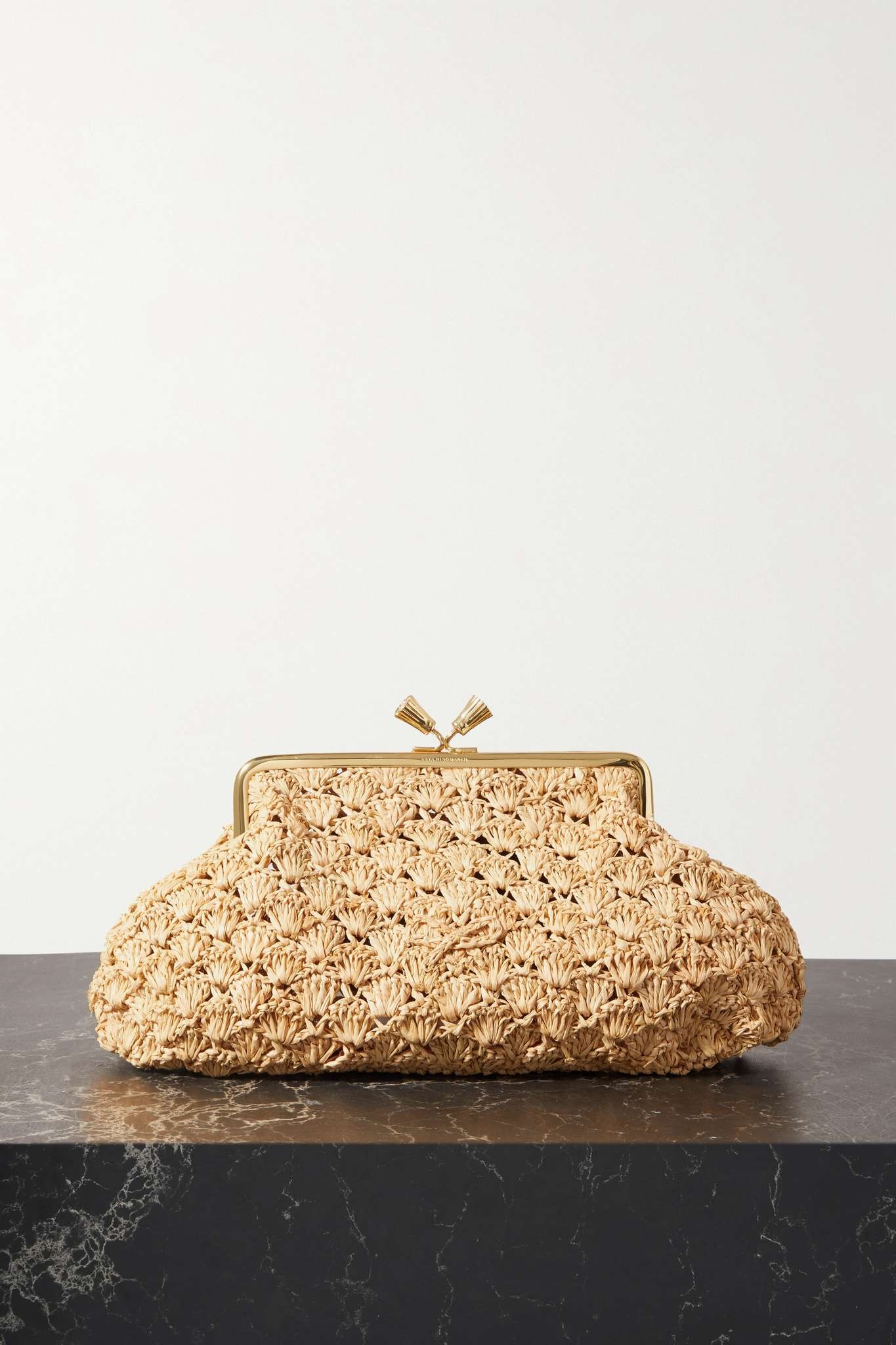 Maud large woven raffia clutch - 1