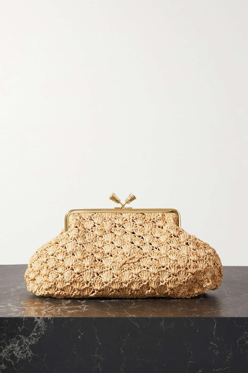 Maud large woven raffia clutch 1
