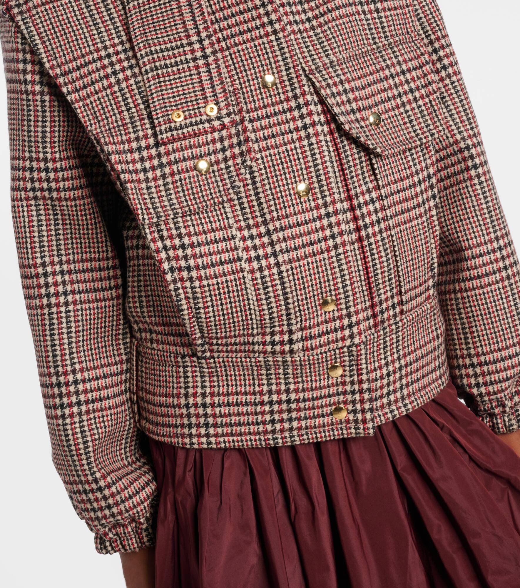 Checked virgin wool jacket - 5