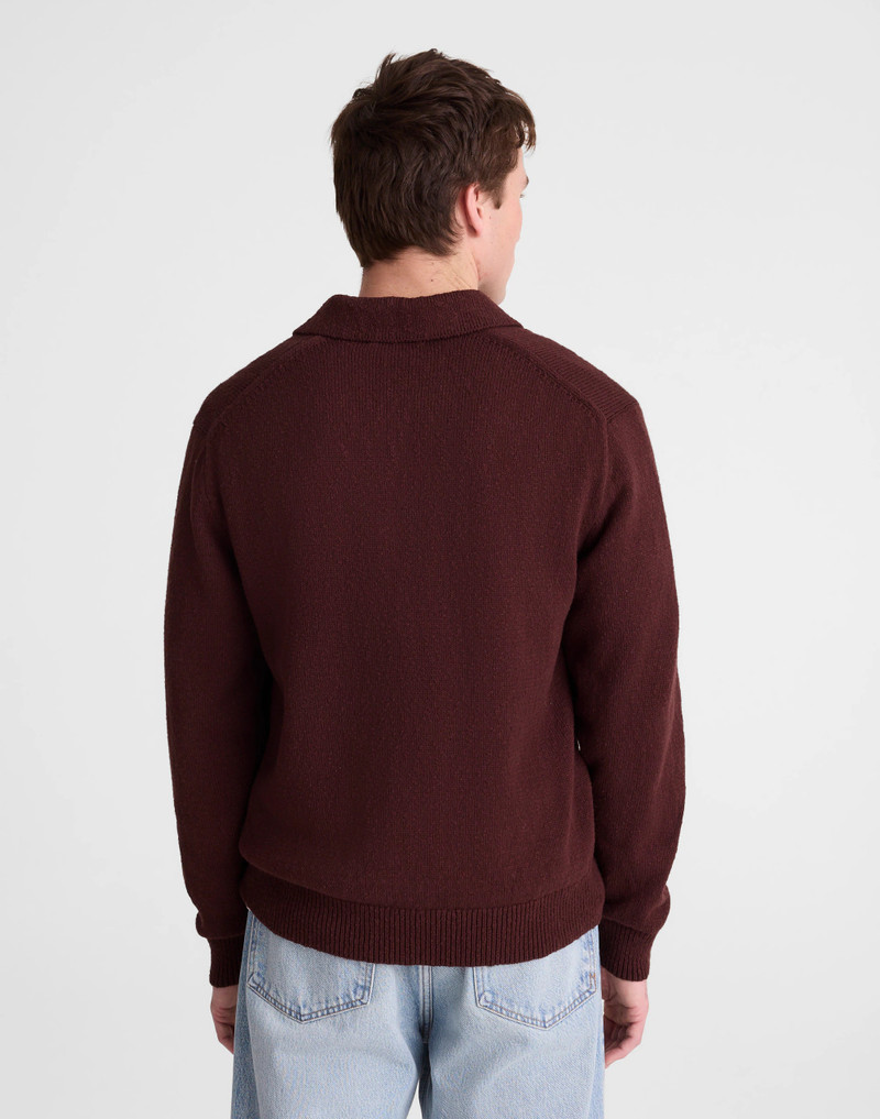Madewell Johnny-Collar Sweater Polo in Textured Cotton outlook