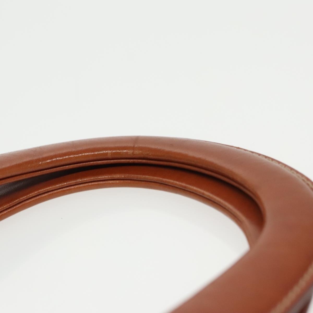 CELINE Macadam Canvas Hand Bag Pvc Leather Brown Gold - 8