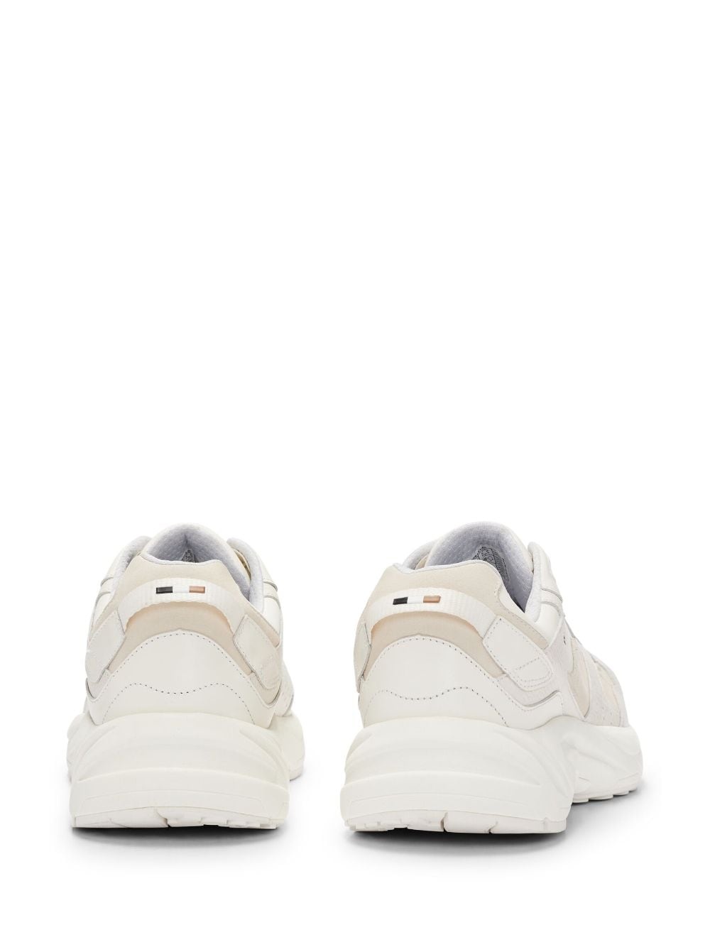 logo-print leather sneakers - 3