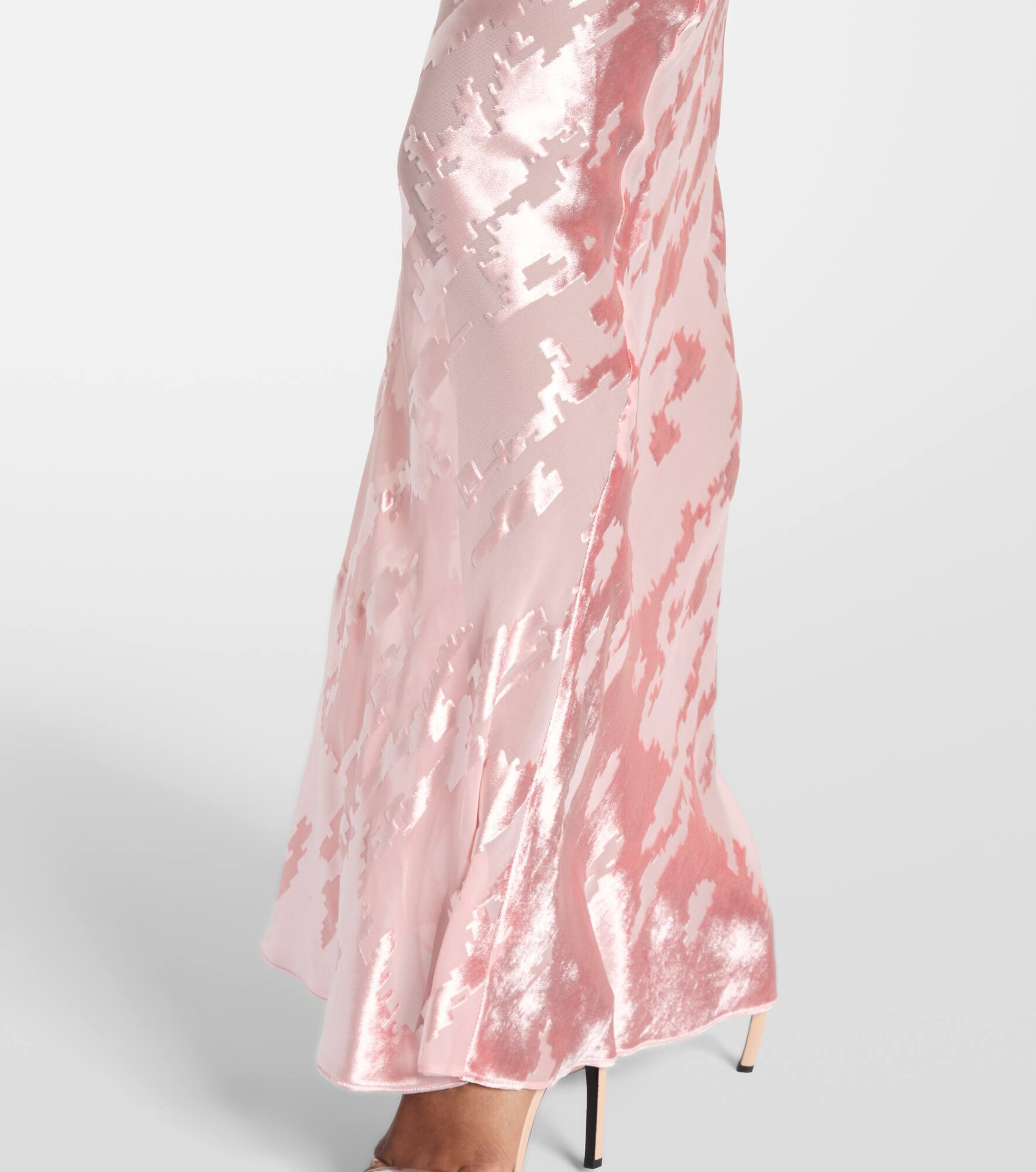 Asymmetric velvet gown - 5