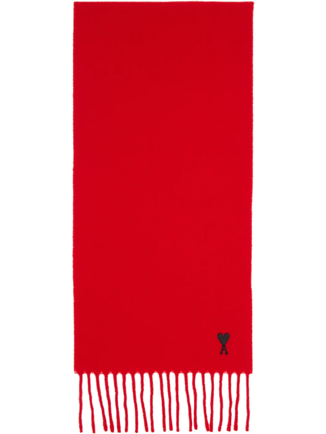 Red Wool Ami de Coeur Scarf - 1
