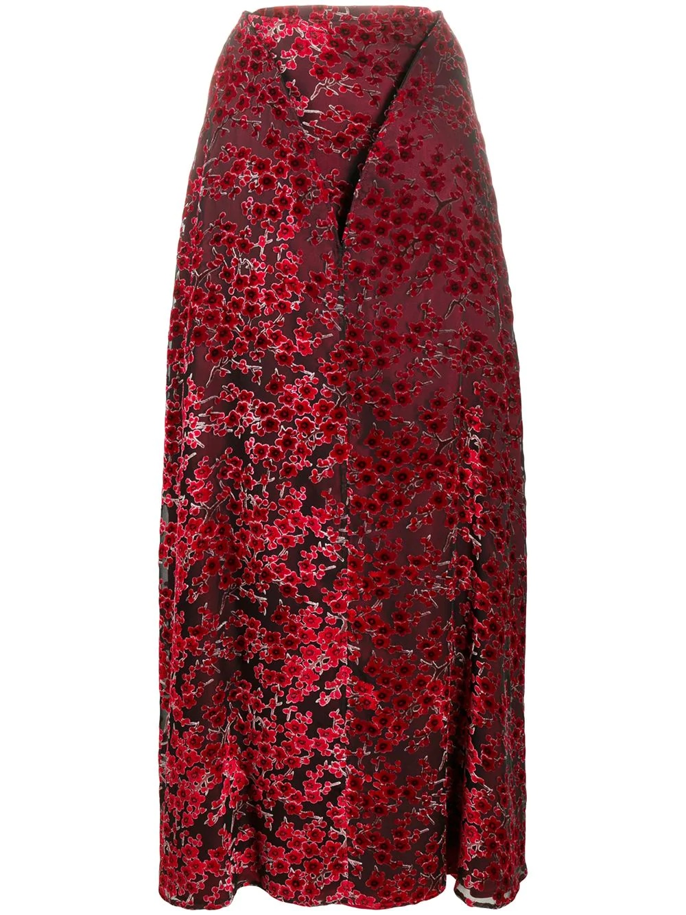 embroidered floral maxi skirt - 1