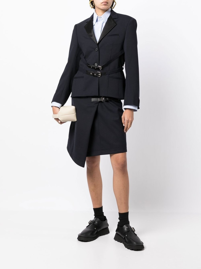 rokh buckled-waistband detail blazer outlook
