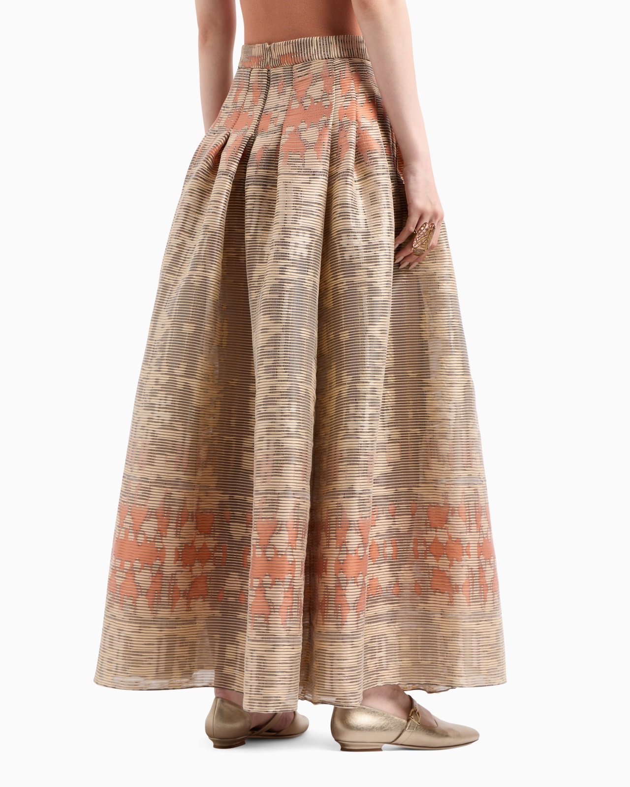 LONG SKIRT IN A SILK BLEND JACQUARD CANNETÉ - 3