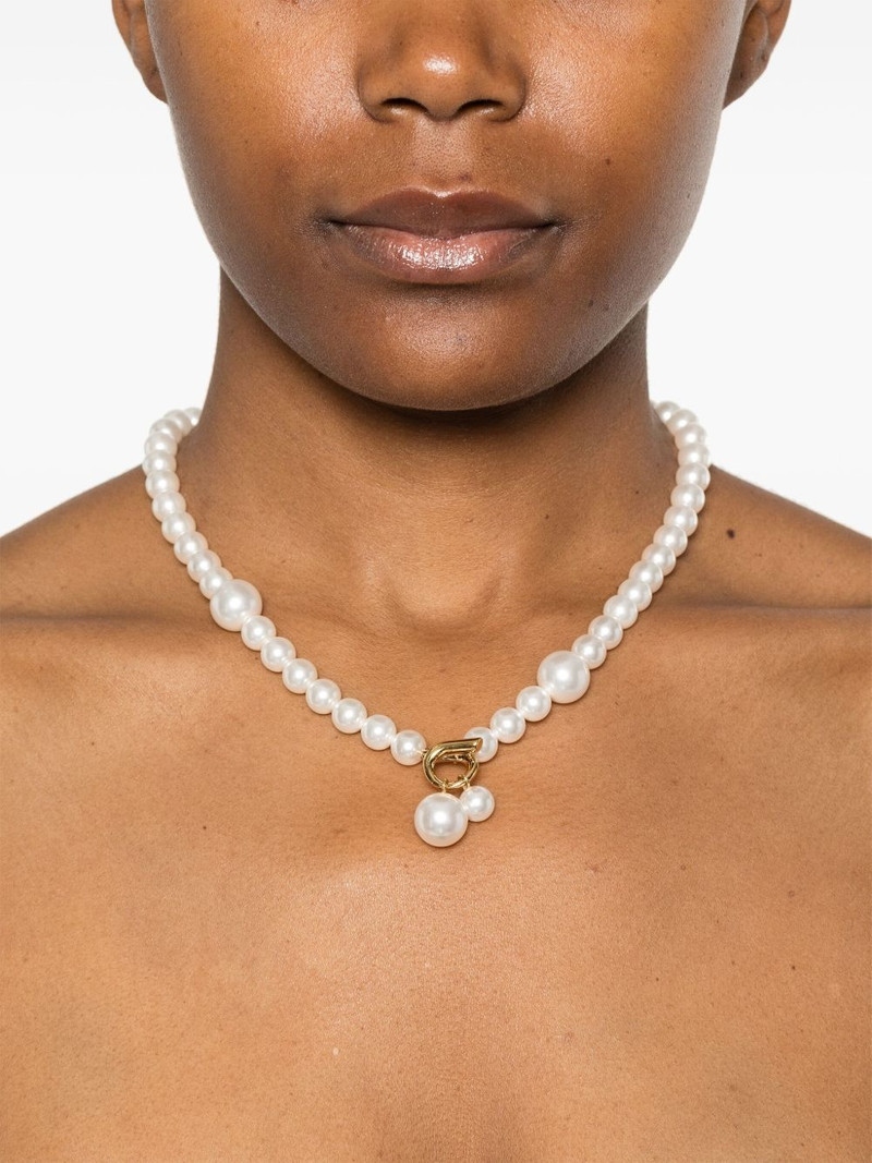 FERRAGAMO pearl-embellished necklace outlook
